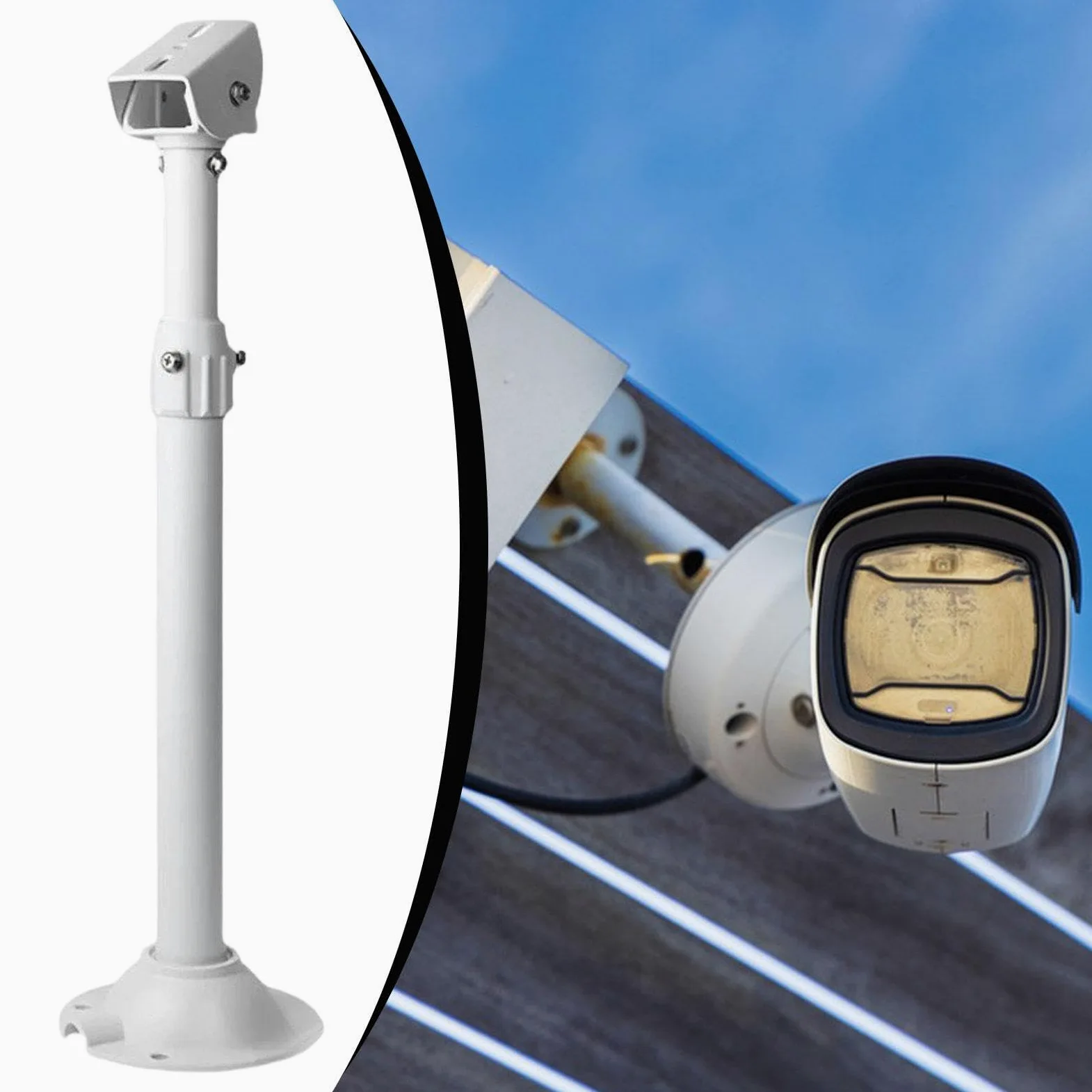 Staffa di Montaggio per Telecamera di Regolabile per Esterni, Accessori Pratici, Staffa di Montaggio a Soffitto, da 60 Cm a 120 Cm