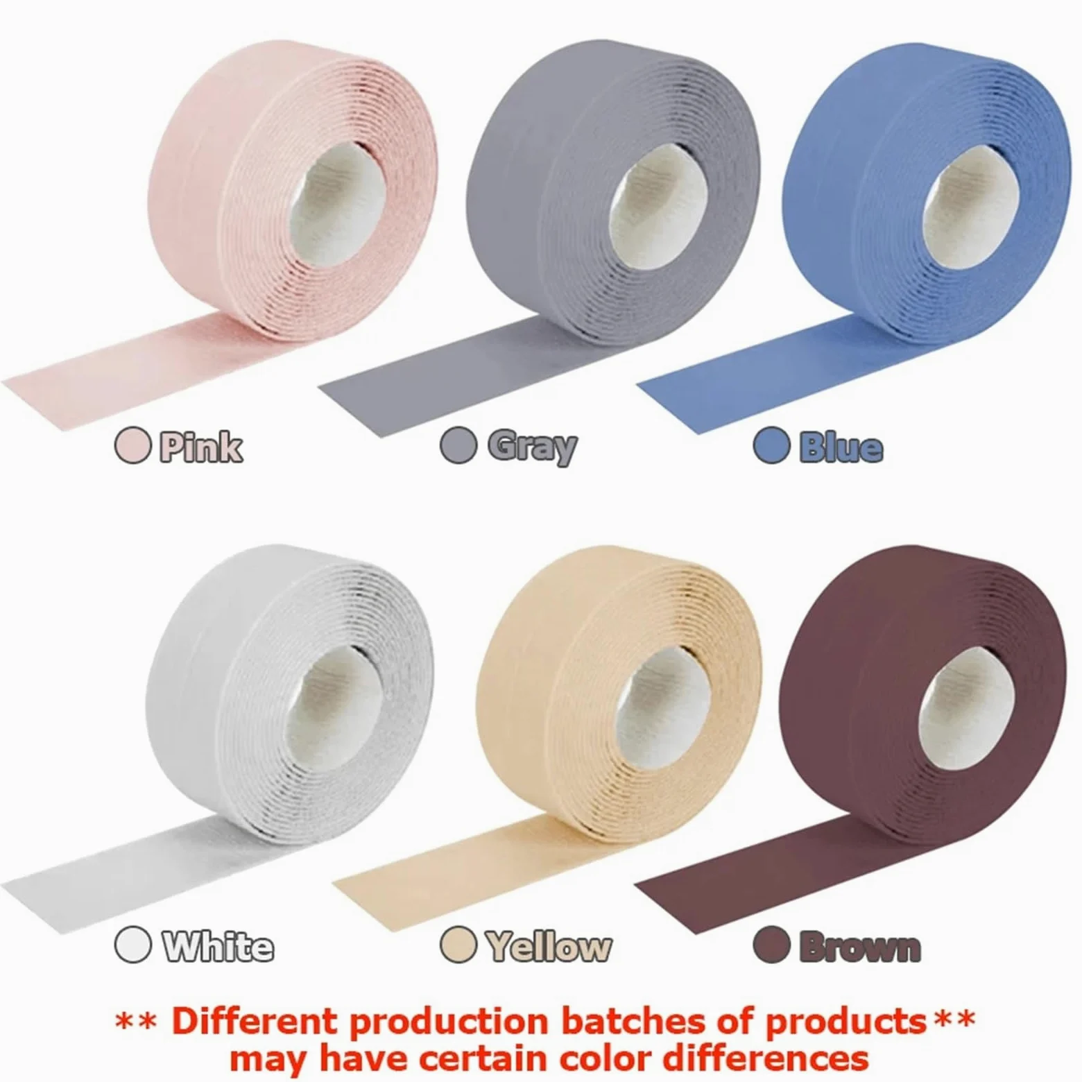 6 rotoli di nastro da bagno 3,2 m disponibili Nastro sigillante impermeabile da cucina Nastro for angolo da parete for WC da bagno per Bordo Vasca da Bagno(Brown)