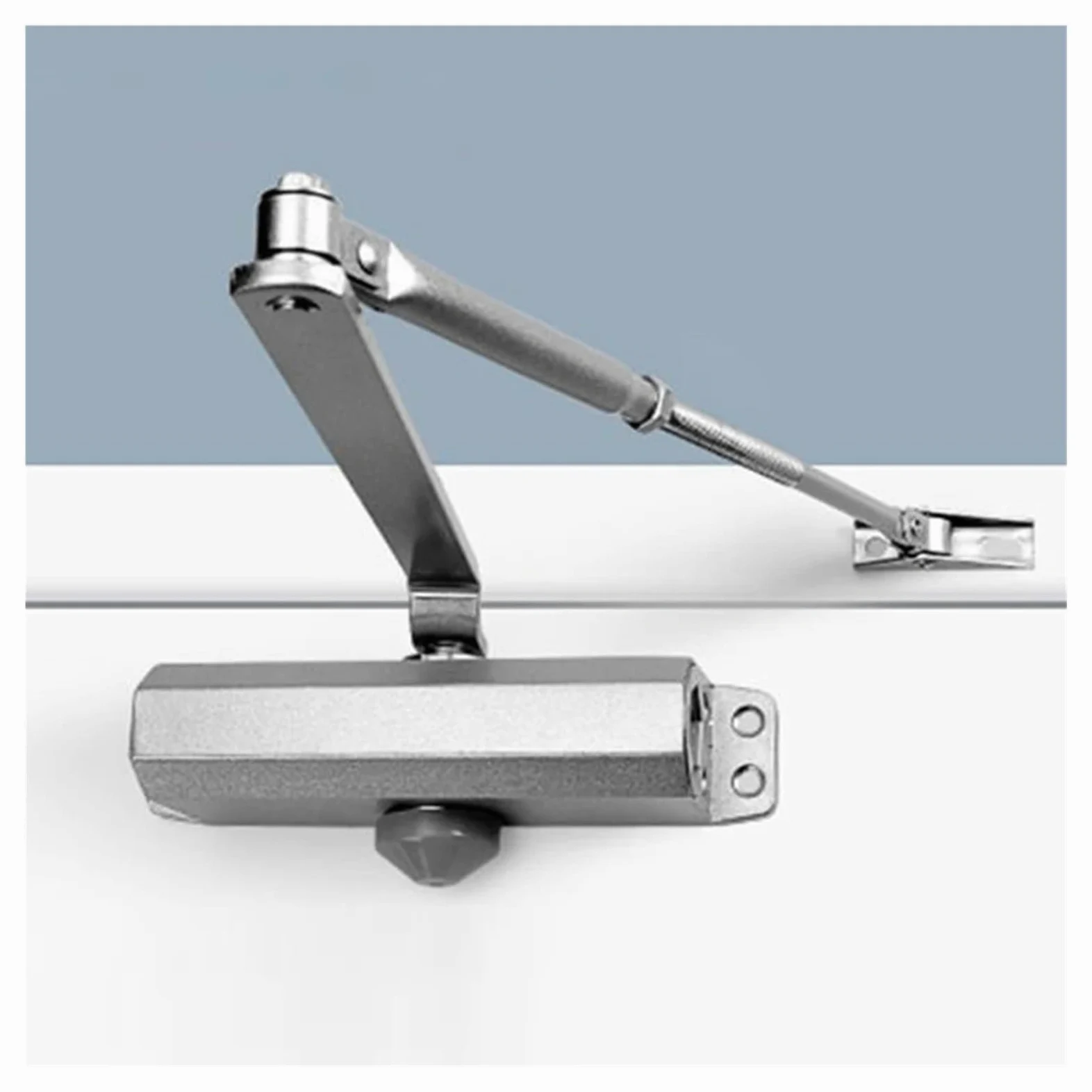 Chiudiporta automatico sistema di sicurezza regolabile velocità di chiusura/chiusura in alluminio per porte sinistra e destra 25-85 kg, facile per uso domestico commerciale (peso porta 45