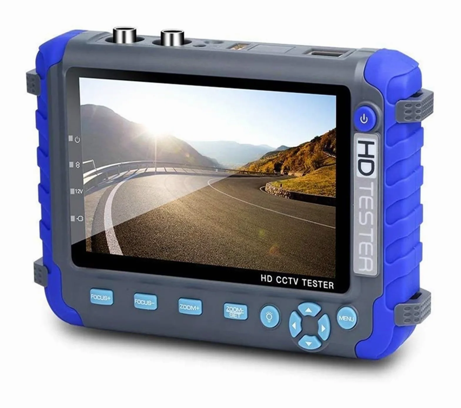 Tester CCTV, Tester CCTV 4 in 1 da 5 pollici, tester di videosorveglianza AHD TVI CVI supporta telecamera con uscita 8MP, 12V portatile