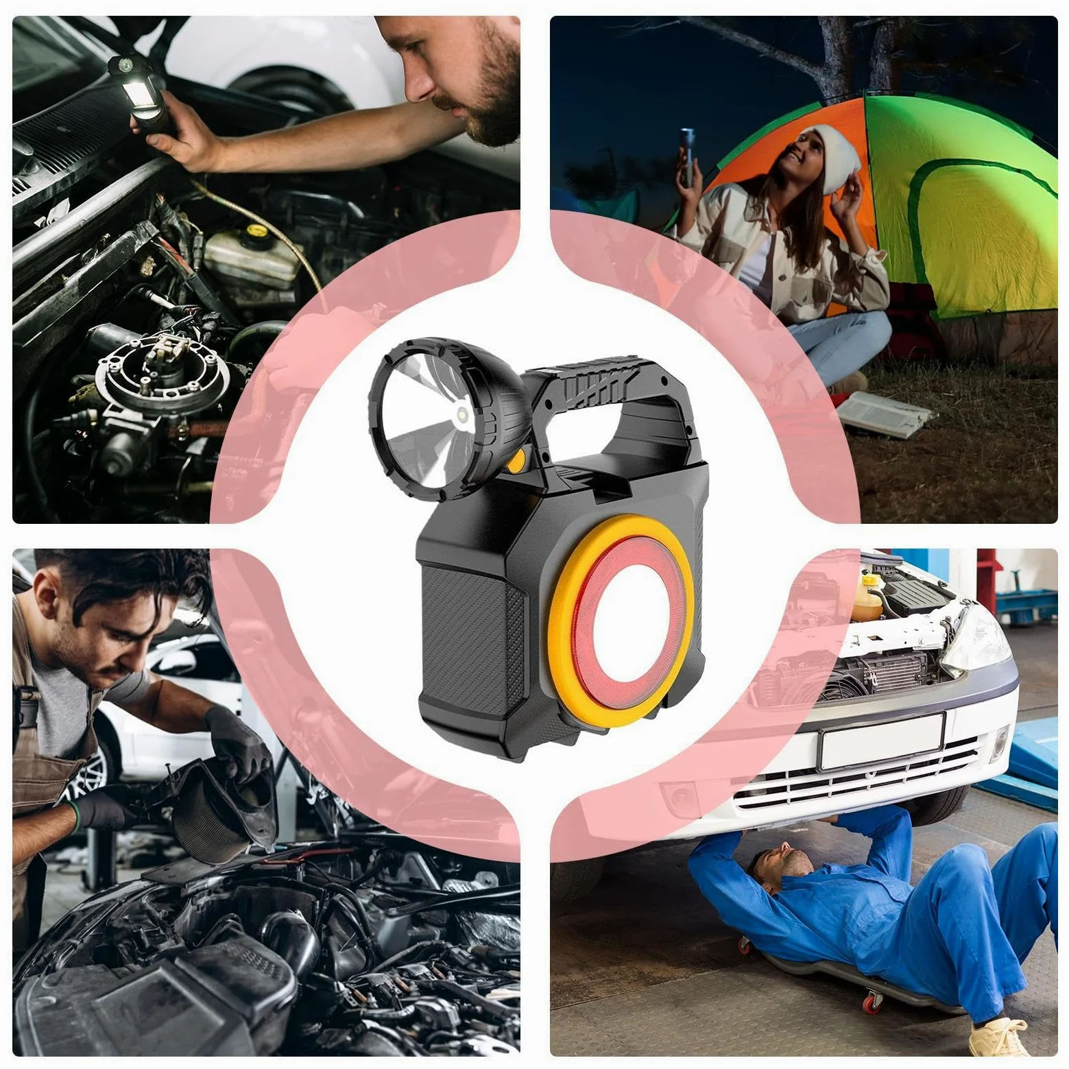 Da Campeggio Ricaricabili Alta Lunga Durata Multiuso | Lanterna Da Campeggio Ricaricabile Solare Per Casa, Pesca, Outdoor, Passeggiate Notturne, Blackout, Riparazioni Auto,