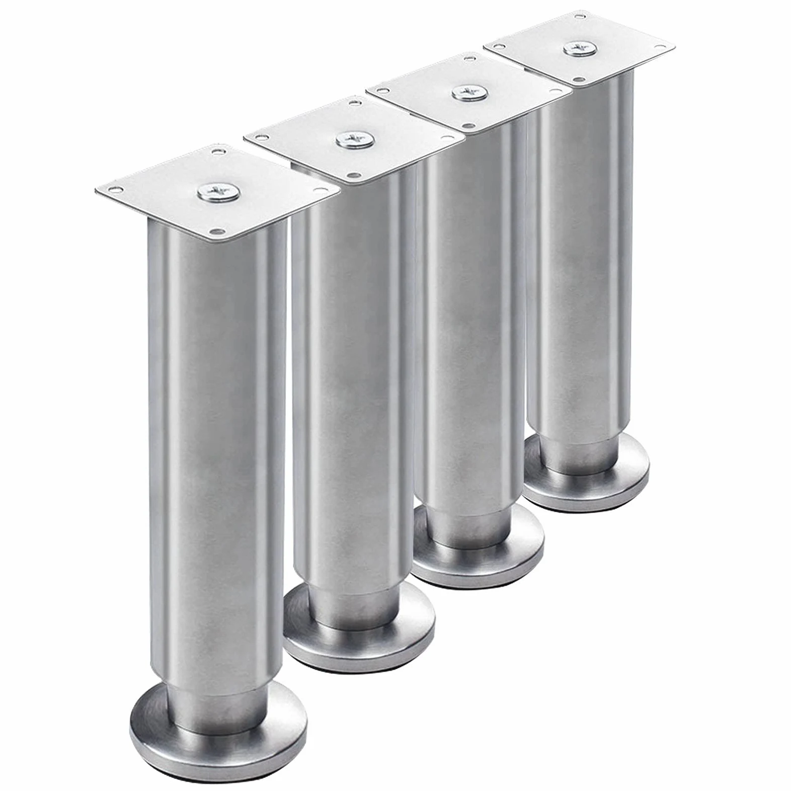 4 piedini regolabili moderni in acciaio inox per mobili, resistenti, per tavolino/armadio/divano, gambe di supporto per tavolino da caffè/mobile TV (dimensioni: 400 mm)