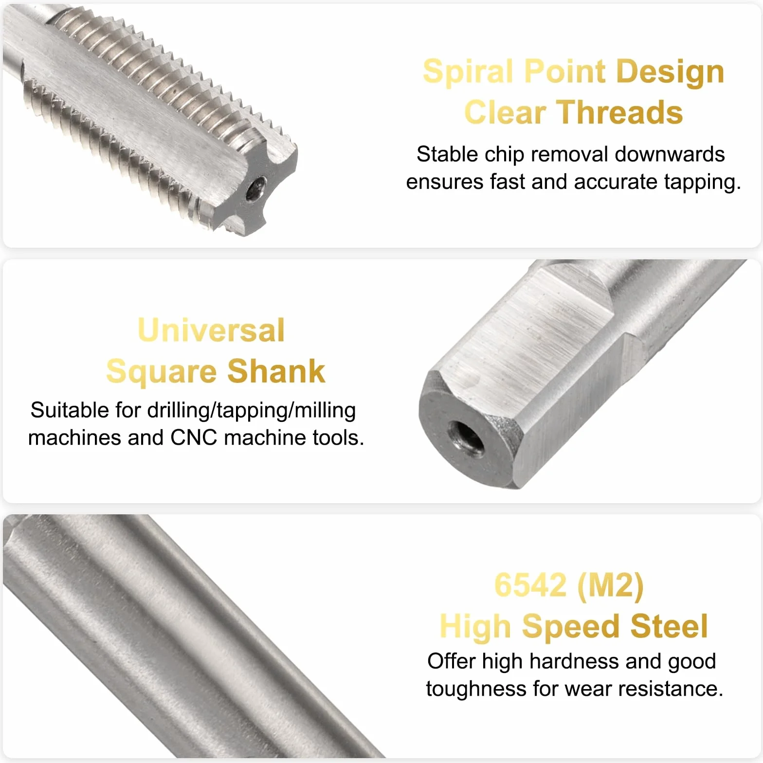 sourcing map 1/2-20 UNF B2 Spiral Point Tap, Vite Filettatura Maschio, Alta Velocità Acciaio Macchina Maschi