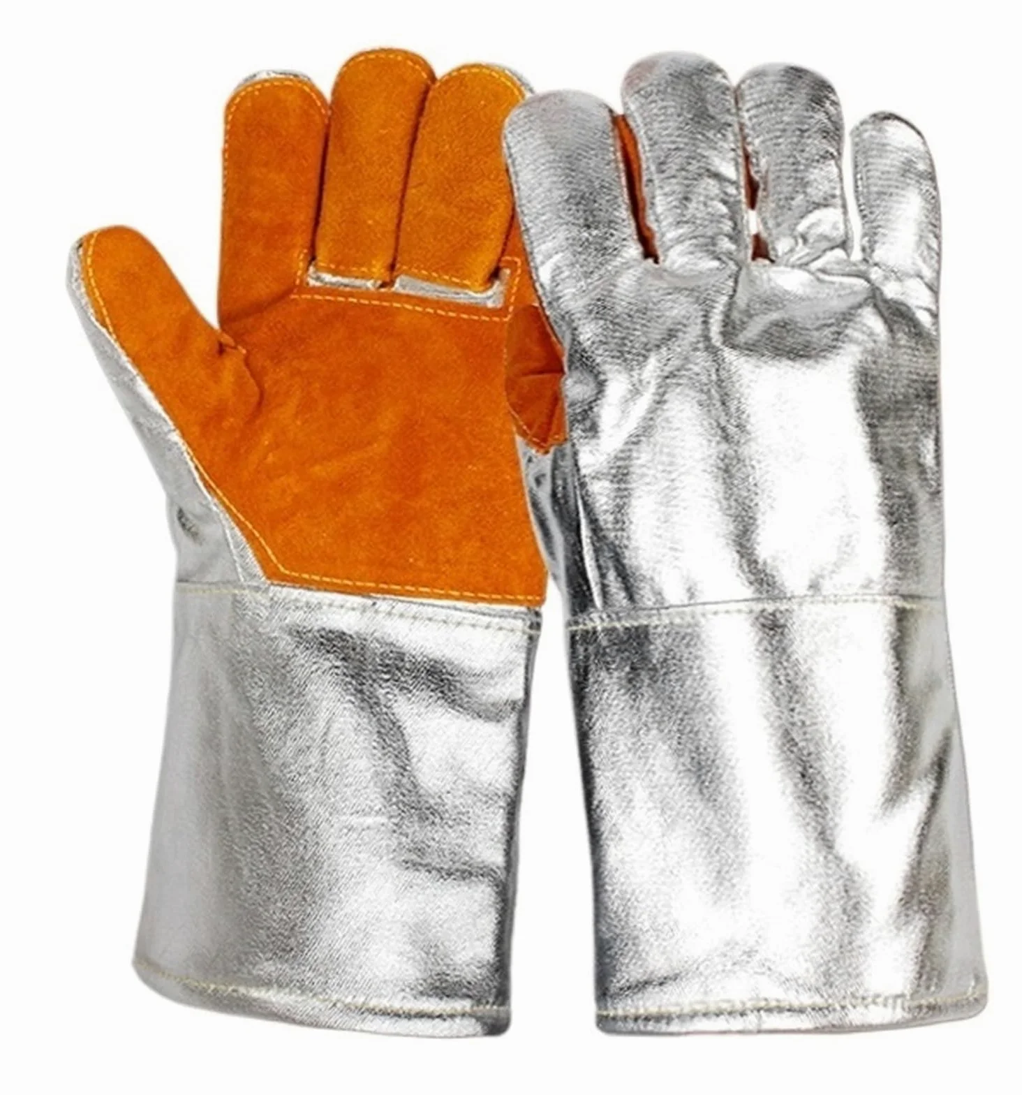 Ignifugo Guanti Resistenti Alle Alte Temperature 300 Gradi 500 Gradi Isolamento Ignifugo E Scottante Fusione Foglio Di Alluminio Guanti Da Forno A Microonde A Cinque Protezione resistente al calore(Mo