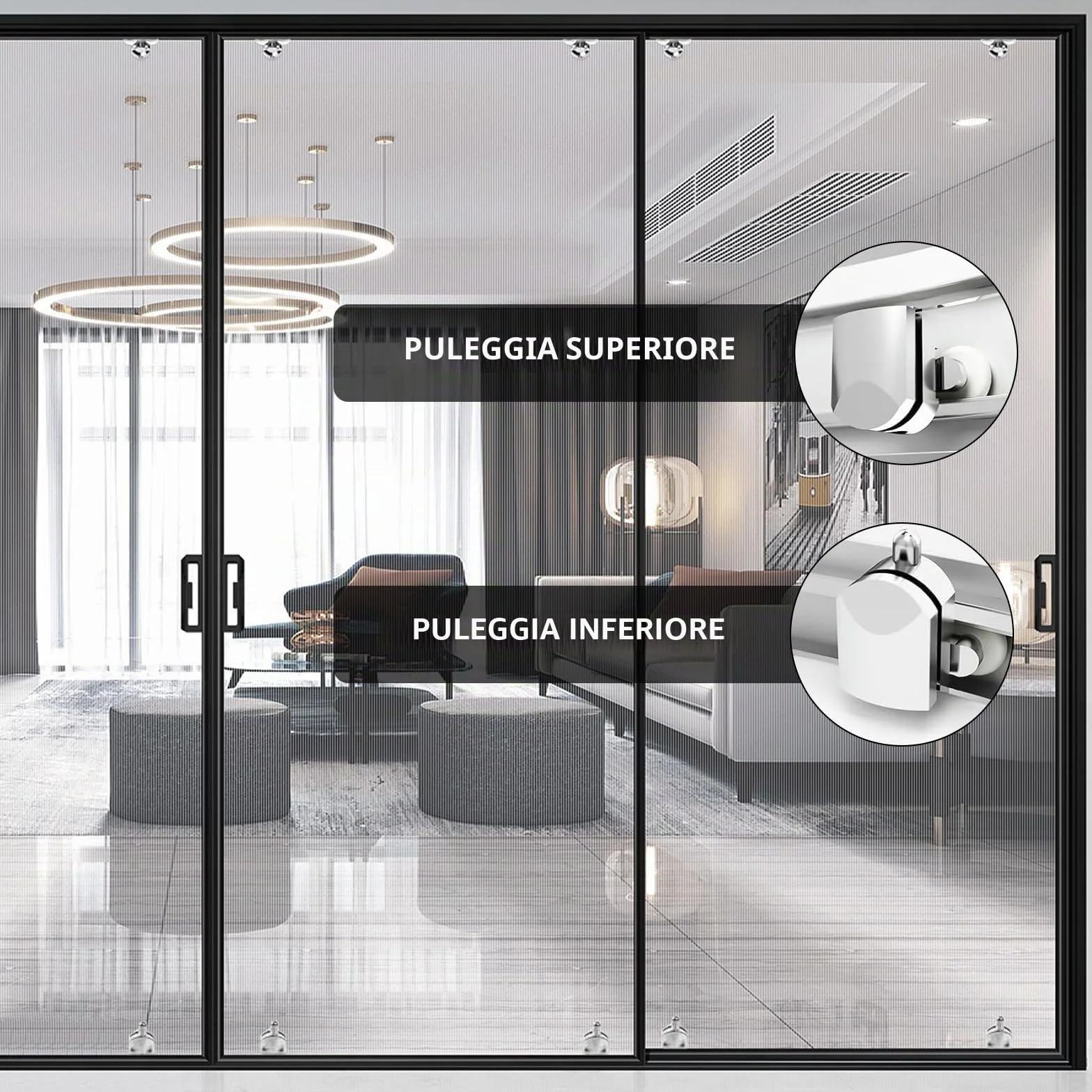 Ruote per porta doccia 23 mm porte scorrevoli in vetro bagno
