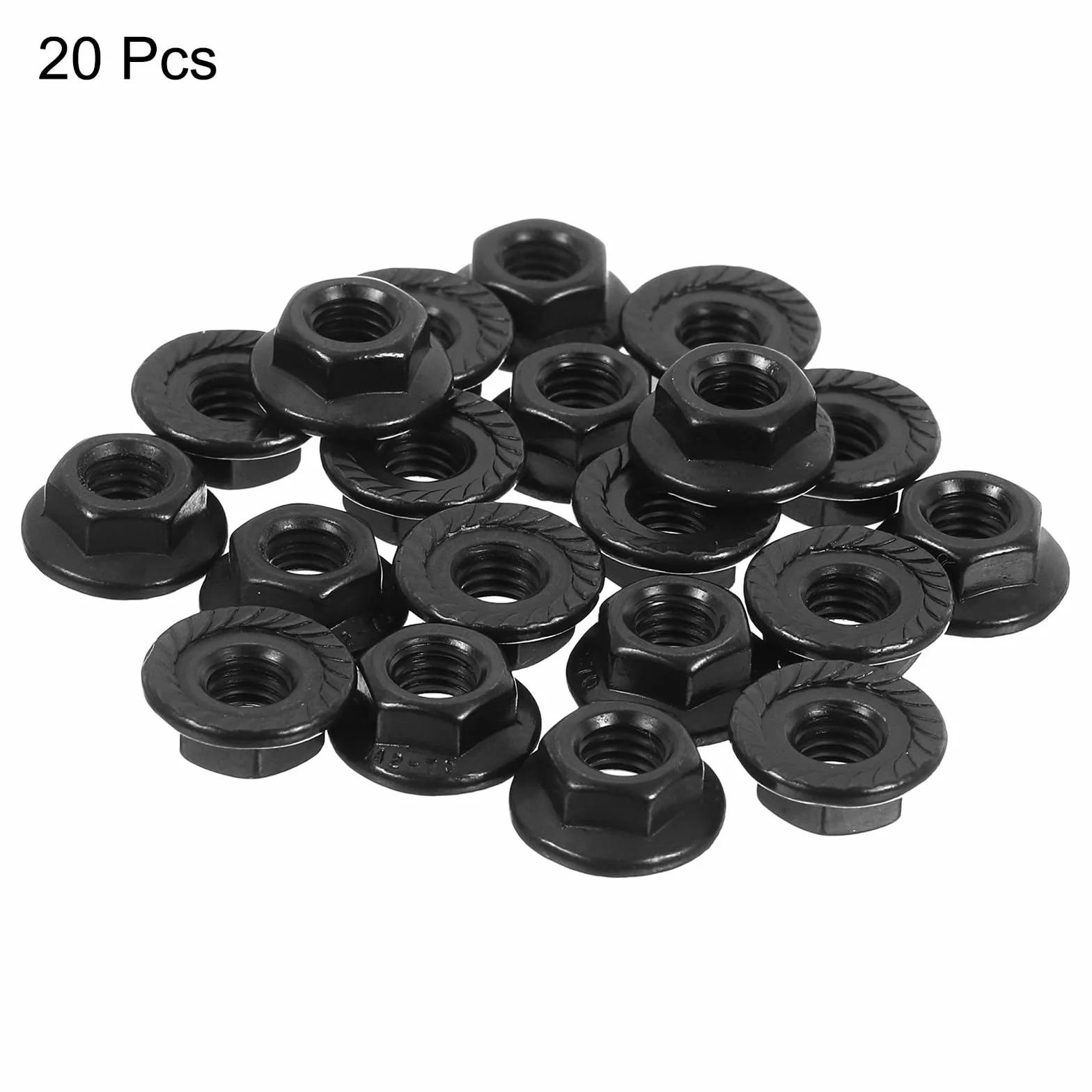 QUARKZMAN Dadi Autobloccanti Esagonali Flangiati M5x0,8mm 20pz Acciaio Inossidabile 304 Nero