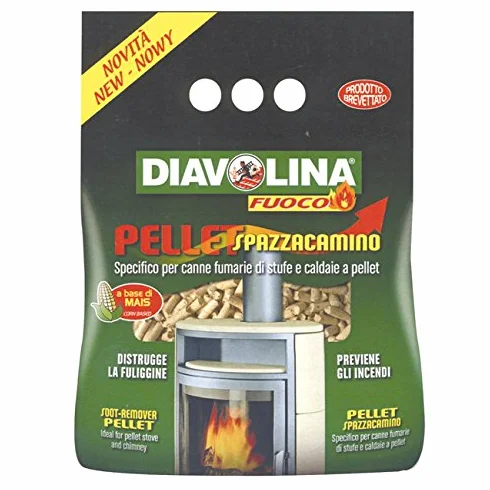 Diavolina 15020 Pellet Spazzacamino Canne Fumarie Stufe Caldaie 1.5kg