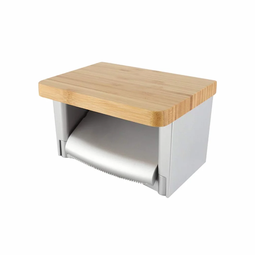 Porta asciugamani di carta montato a parete per cucina, appendiabiti per rotoli di carta da bagno con ripiano per cellulare
