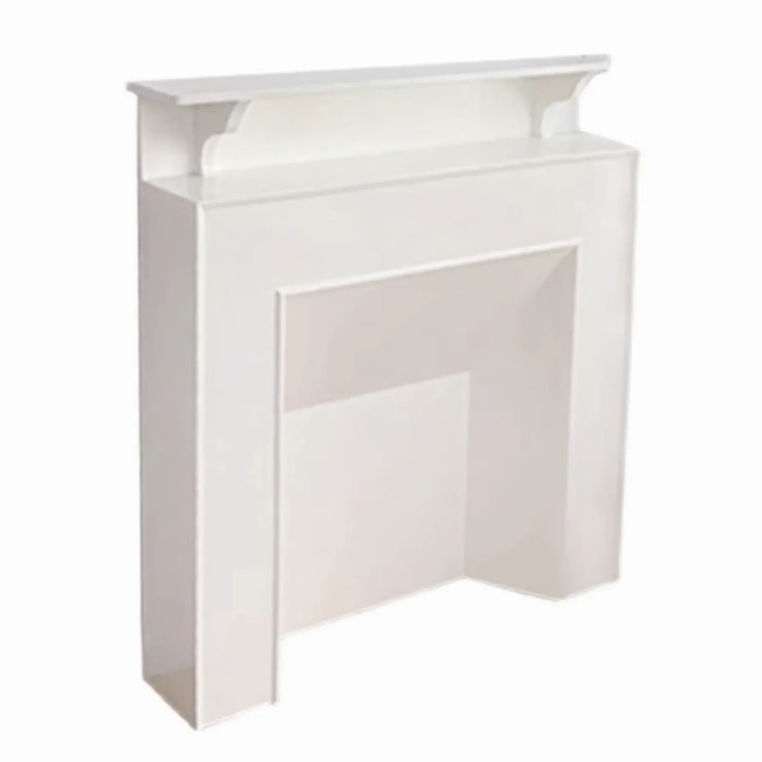 Mensola del camino Camino francese Stufa Mensola del camino Cornice del camino Armadietto decorativo Soggiorno Ingresso Corridoio Credenza da parete di lusso - Elegante finitura bianca lucida Decorazi