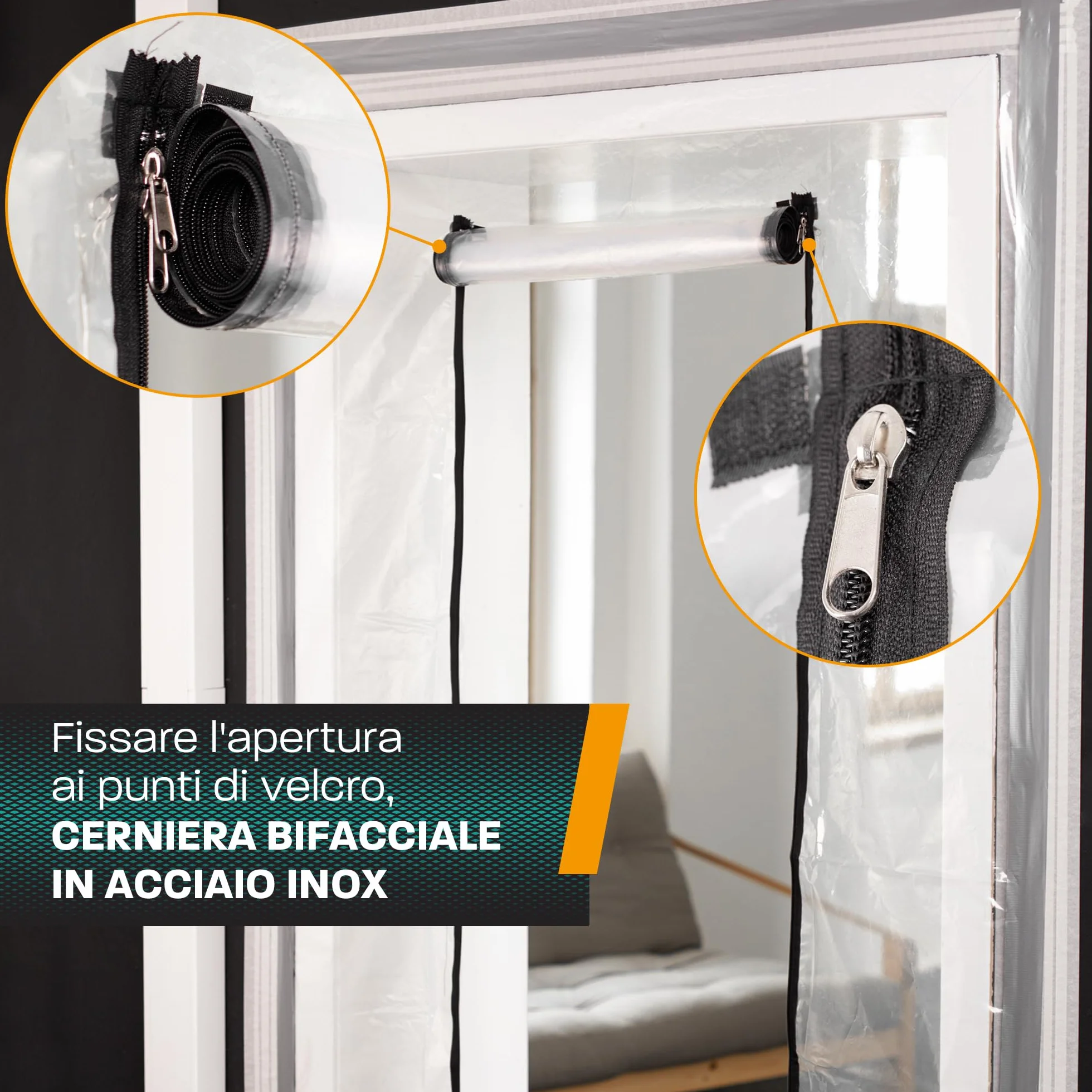 Hinrichs 2x Porta Antipolvere con Chiusura a Strappo 220x120 cm Copri Scarpiera con Cerniera Antipolvere Casa Copertura Scaffale