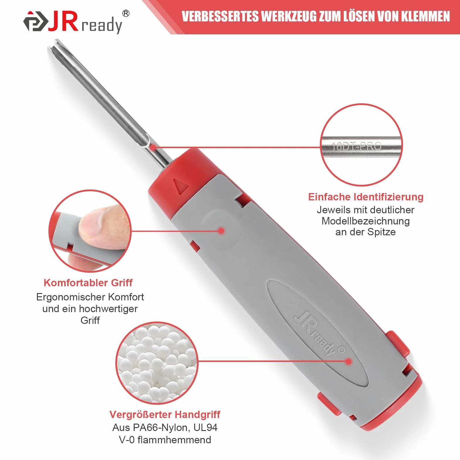 JRready JRconDRK-16DT-PRO strumento di sblocco per contatti DT DRC HDP20 HD30 HD10 Jiffy Splice Amphenol AT Series 16