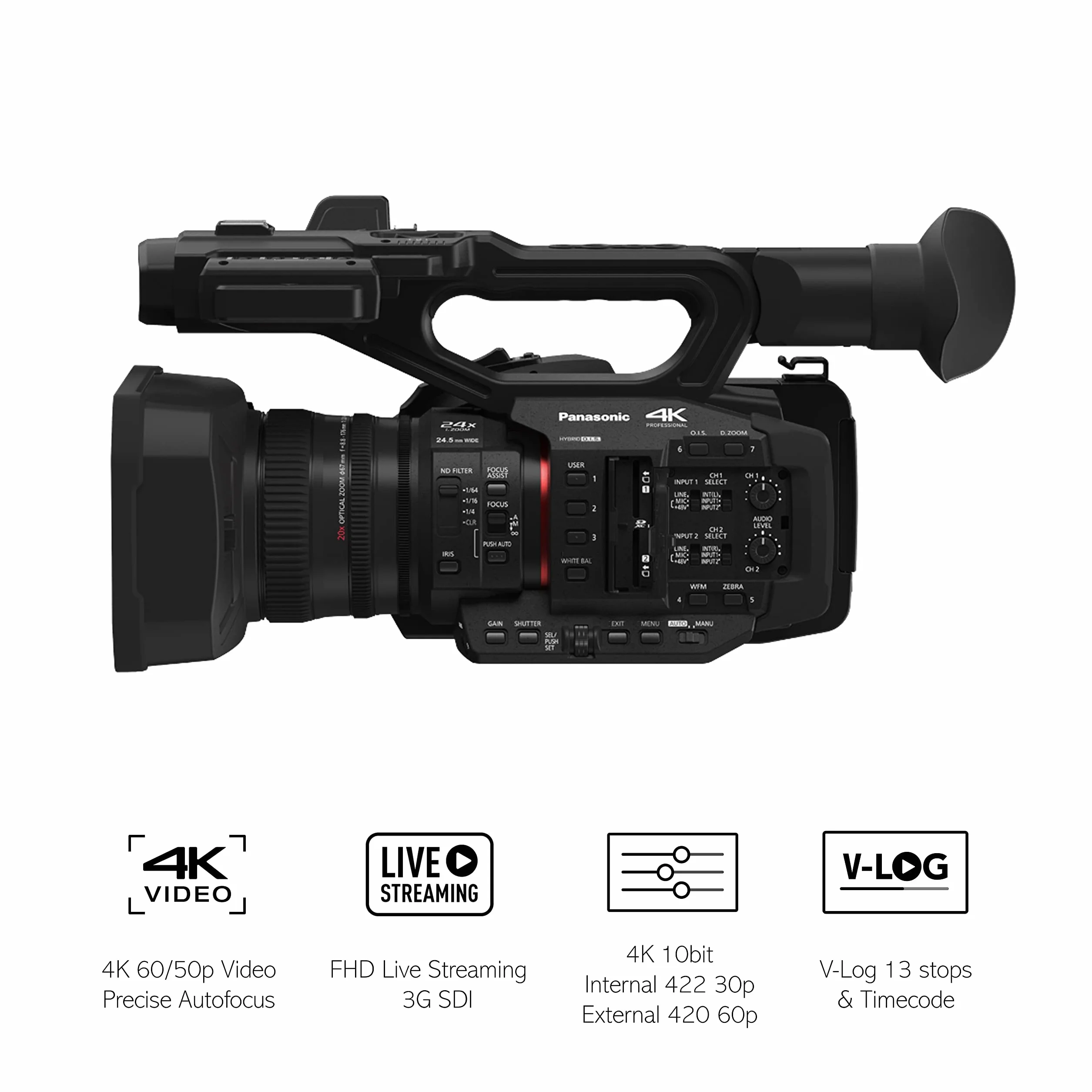 Panasonic Videocamera HC-X2E, Nero