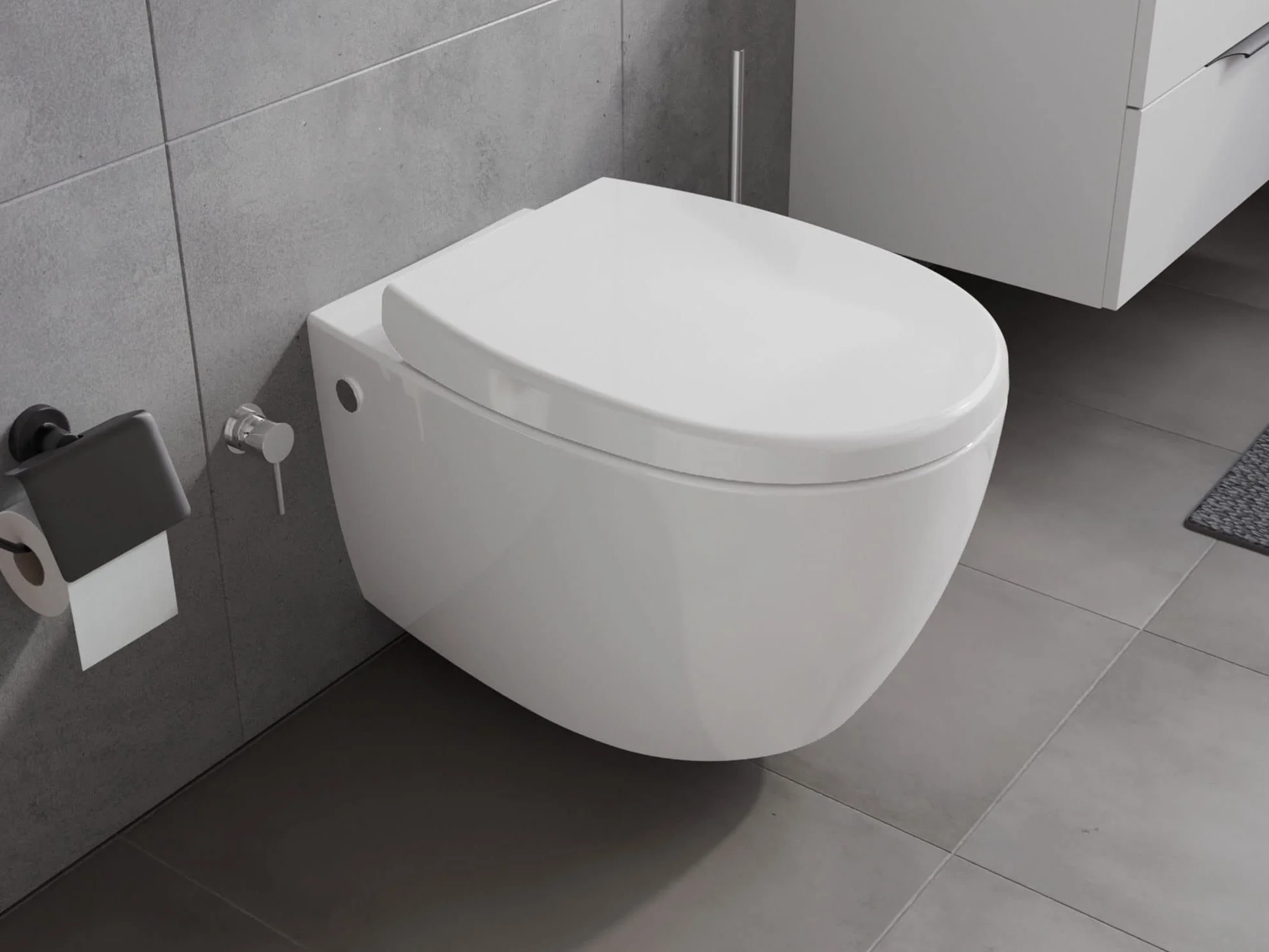 Aqua Bagno WC Taharet sedile per WC da doccia Soft Close sospeso con funzione bidet e sciacquone profondo ceramica