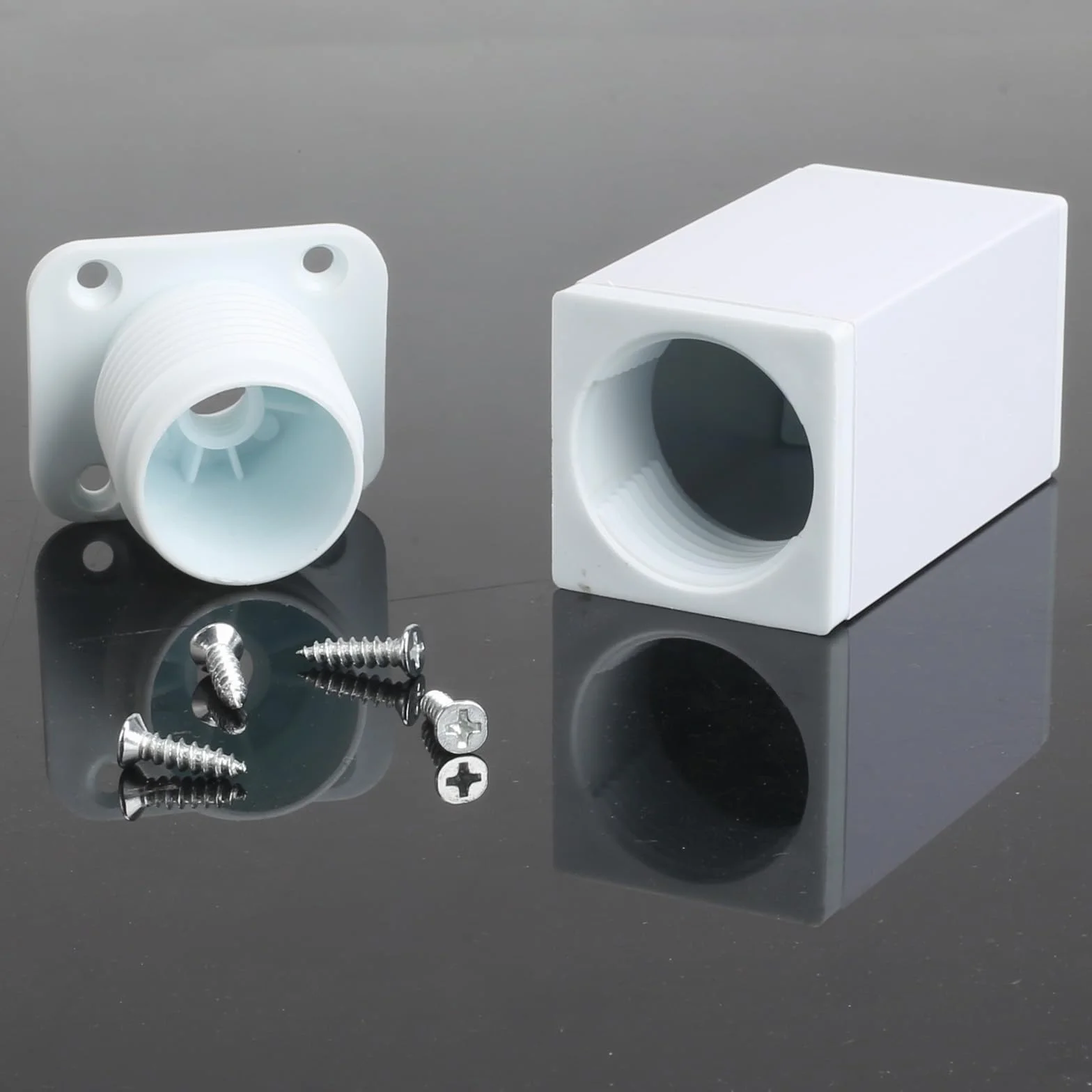 Piedini Regolabili per Mobili 8cm Quadrata Alluminio Bianco 4 Pezzi