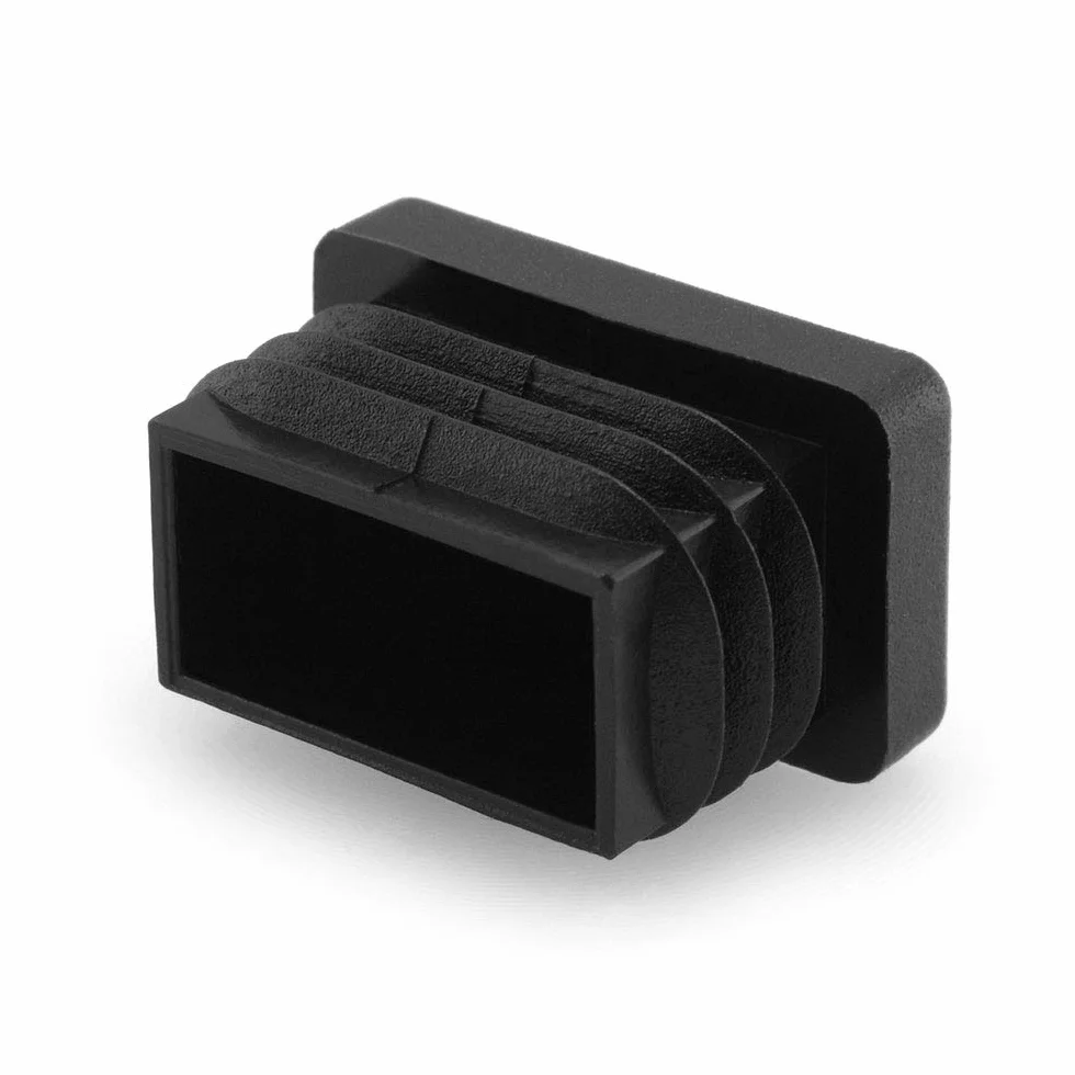 GLEITGUT 4 tappi a lamelle rettangolari per tubi quadrati nero 20x15