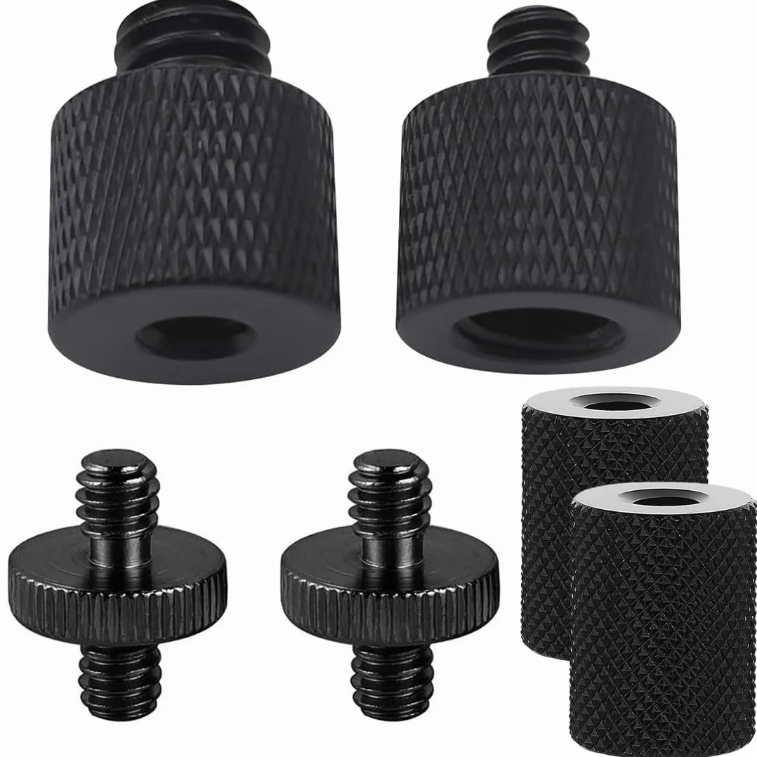 6 Adattatori Per Treppiedi Da 1/4-3/8 Nero, Viti Per Treppiede,Adattatore Filettato Adattatore Vite Treppiede Per Fotocamera,Microfono,Monopiede