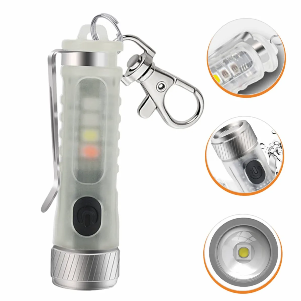 Sosoport 2pezzi Mini Torcia Ricaricabile Per Portachiavi Led e Leggera Luce Di Emergenza Per Attività All Aperto e Uso Quotidiano