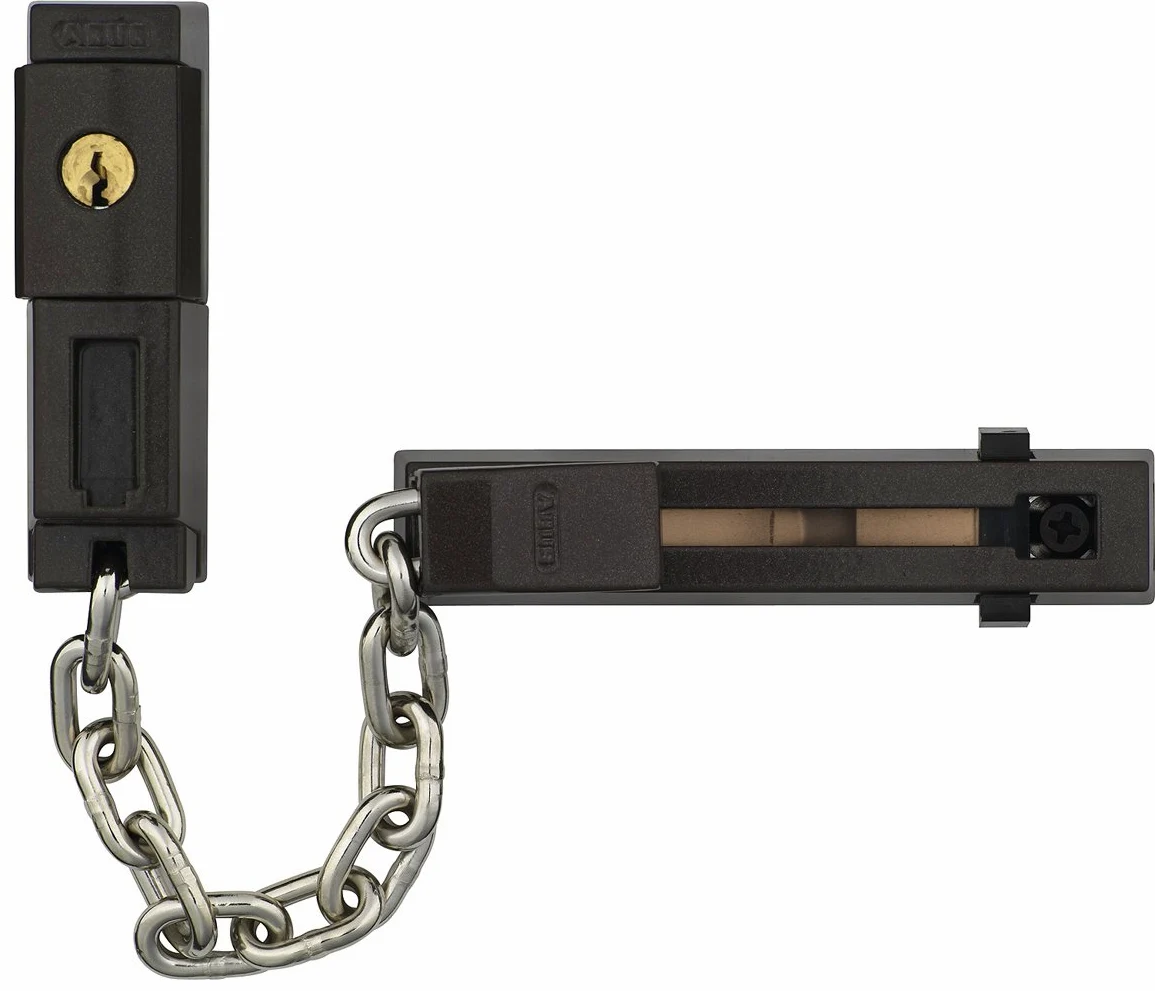 ABUS Catena di Sicurezza SK78 per Porta d'Ingresso - con Chiave | Catena temprata, cilindro a 4 perni girevole, blocco a molla per sicurezza bambini, adatta per porte destra e sinistra