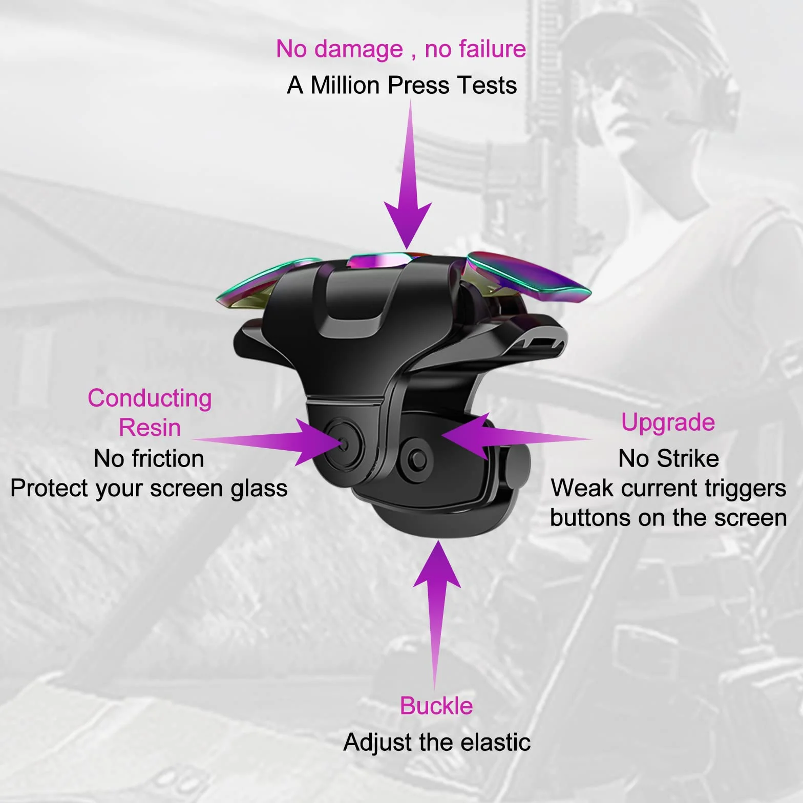 Newseego PUBG Mobile Game Trigger, PUBG Mobile Phone Trigger L1R1 Armor Style Colorful Pubg Game Trigger Spara Joystick di Controllo Sensibili Aim & Fire Game Pulsante Telefono per PUBG