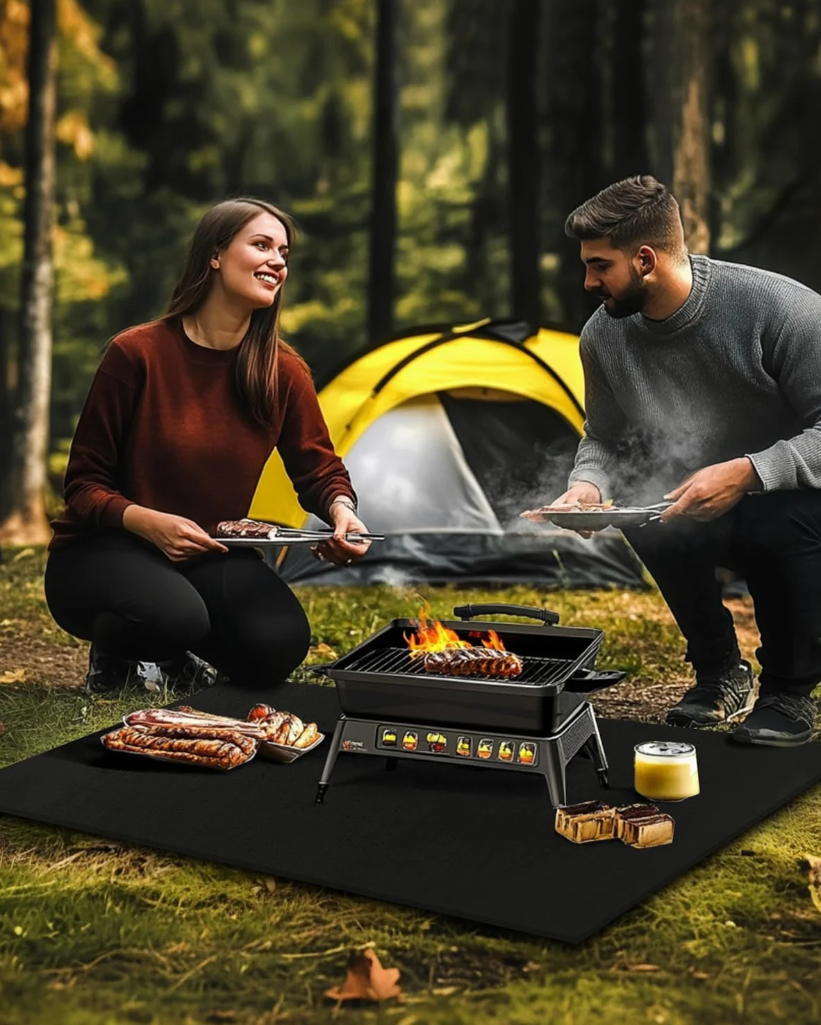 Feltro in fibra di carbonio Saldatura Coperte, tappeto ignifugo per camino, coperta antincendio, resiste alle alte temperature, protegge da scintille, schizzi e scorie, tessuto ignifugo (90 x 120 cm)