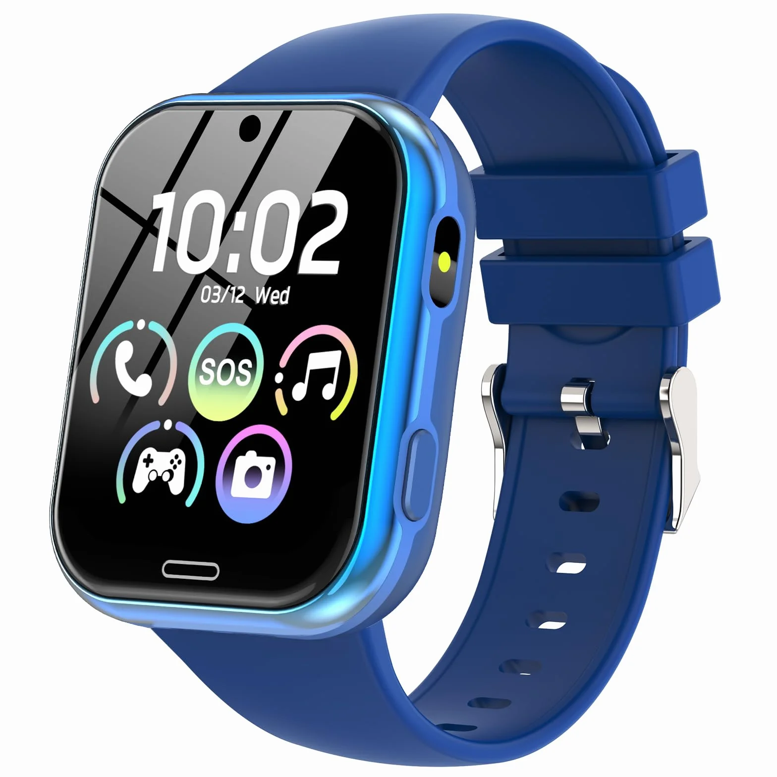 Orologio Smartwatch per Bambini, Telefono Intelligente per Ragazza Ragazzo con 19 Giochi, Contapassi, Musica, Fotocamera, SOS, Torcia, Sveglia Regalo Smartwatch per Bambino 4-12 Regalo (Blu scuro)