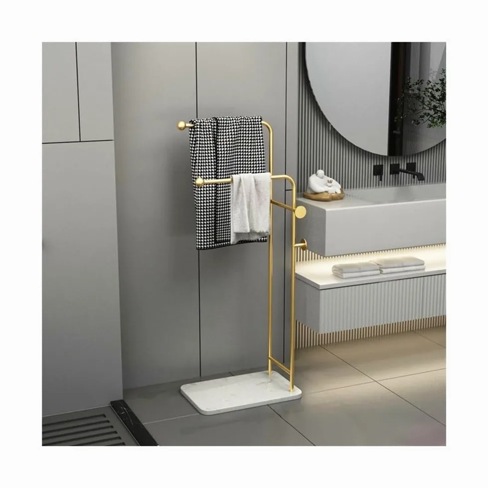 Portasciugamani Autoportante Portasciugamani da Bagno Portasciugamani da Terra Portasciugamani da Bagno in Ferro Nordico Portasciugamani da Toilette Portasciugamani da Terra(Nero)