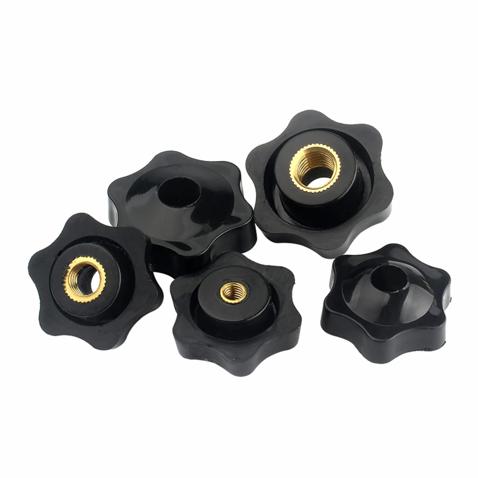 Stella Dadi con manico 10Pcs Dadi di serraggio Plastica Zigrinato Manopole Rame Core Thread M5 M6 M8 M10