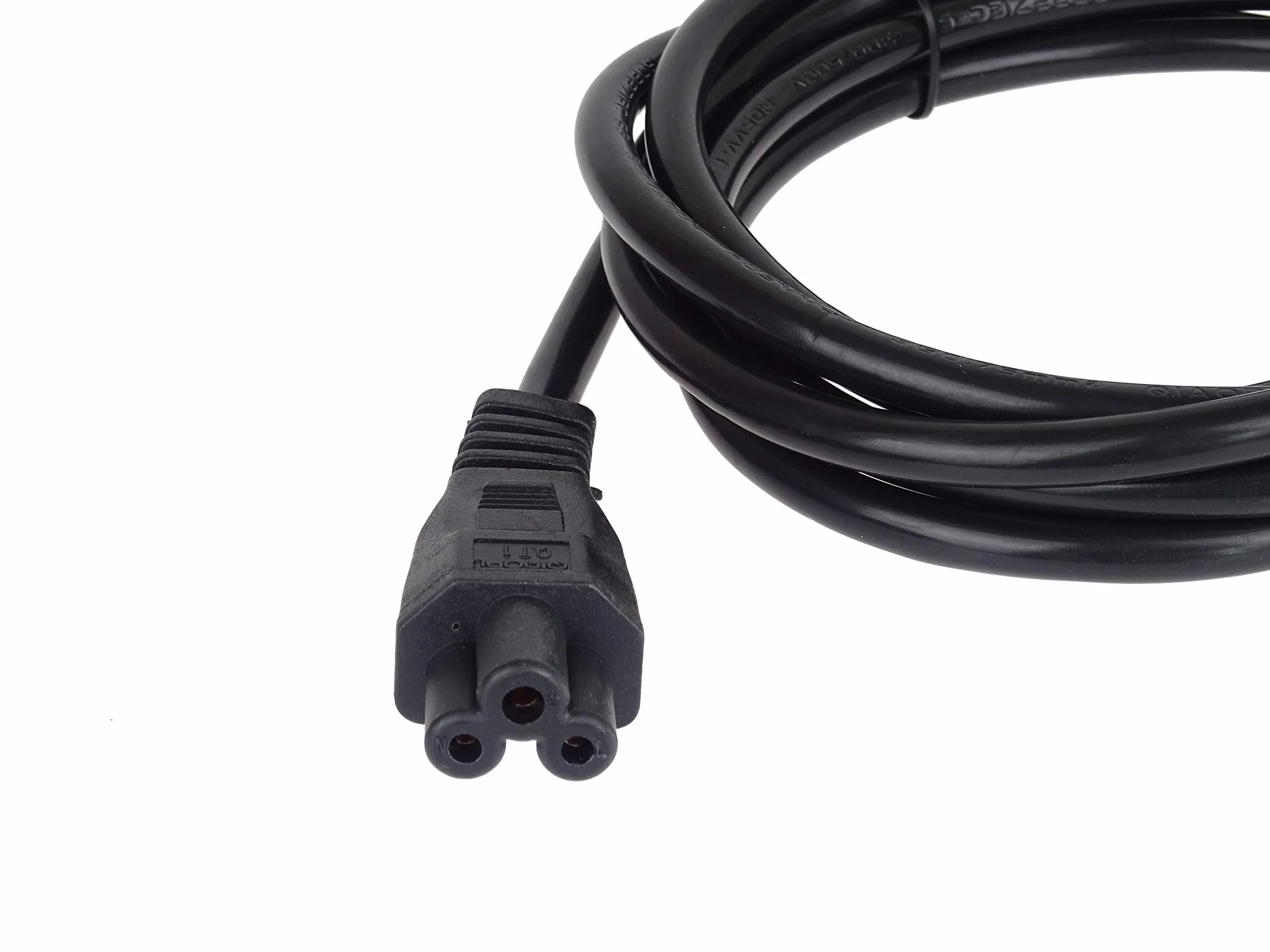 PremiumCord Topolino 230 V 1 m, Cavo di Alimentazione con Contatto di Messa a Terra Angolato su Presa C5, IEC 320, Cavo di Alimentazione PC a 3 Pin, Nero