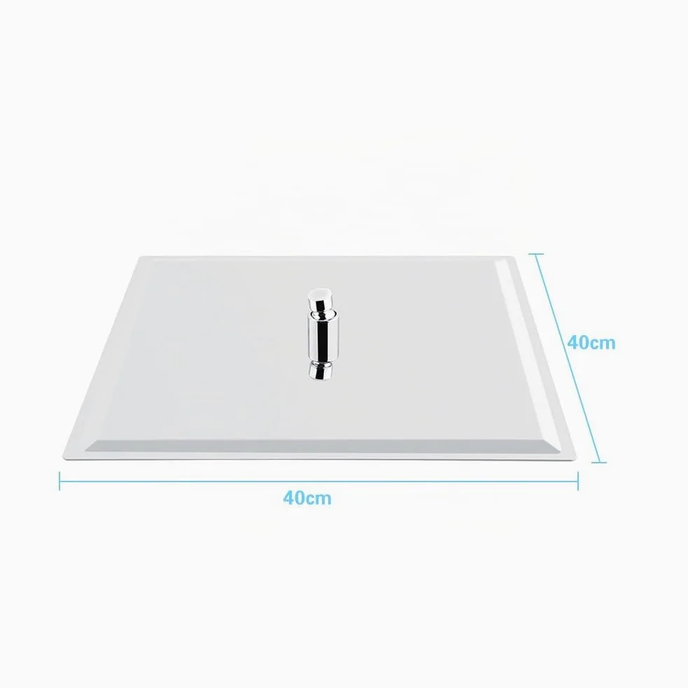 Soffione Doccia a Pioggia, 16 Pollici Doccia Fisso Grande Quadrato 40 x 40 cm, Soffione Doccia in Acciaio Inox finitura cromata lucida