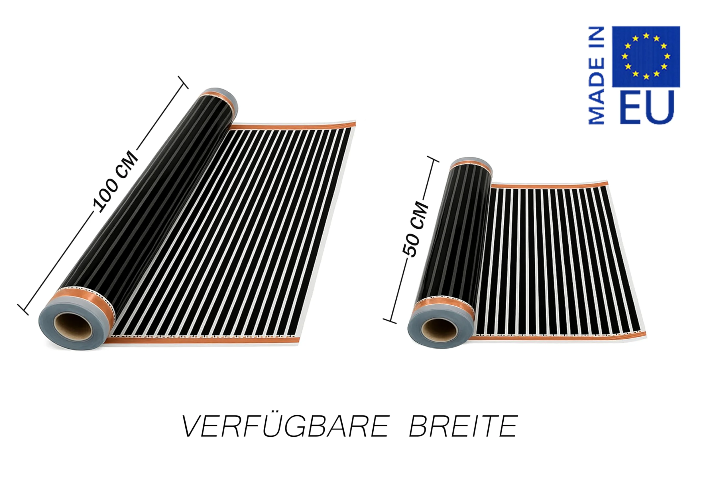 Pellicola Riscaldante a Infrarossi CALORIQUE NEO – Larghezza 100 cm – Copertura 1,5 m² – 150 W/m² – Riscaldamento Elettrico per Pavimento, Parete e Soffitto – Calore Uniforme – Basso Consumo