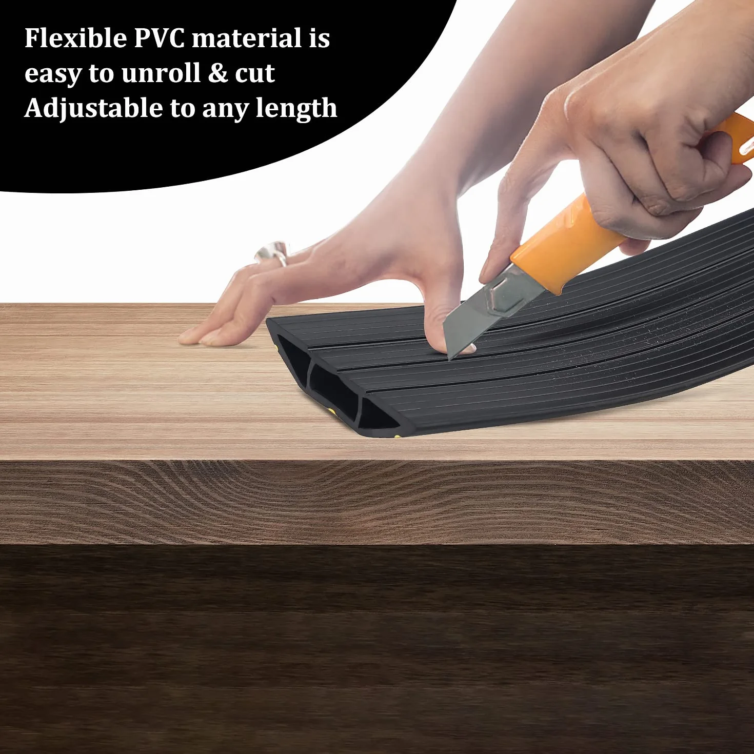 CPROSP Copertura Cavi a Pavimento Canalina Calpestabile 200 cm x 8,3 cm 3 Canali Nastro Adesivo