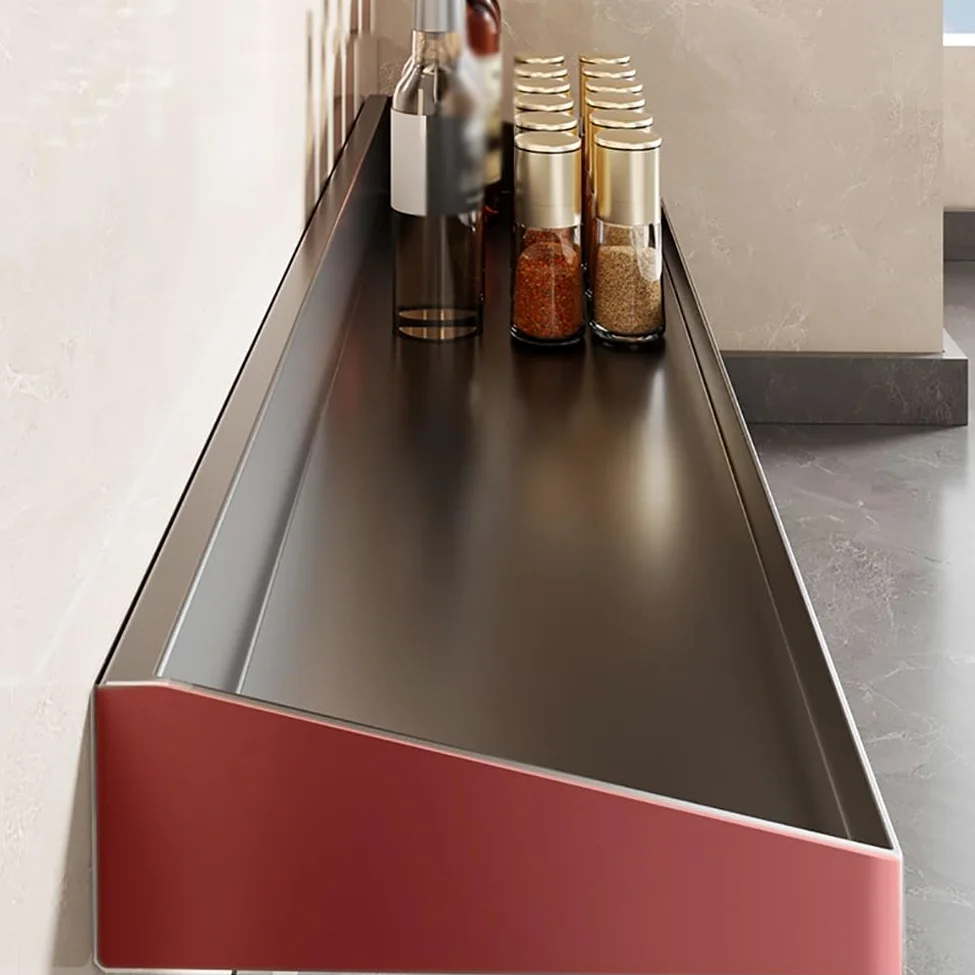 Mensola da parete in acciaio inossidabile, scaffale galleggiante rimovibile, cucina e bagno, mensola salvaspazio (50 x 20 cm)