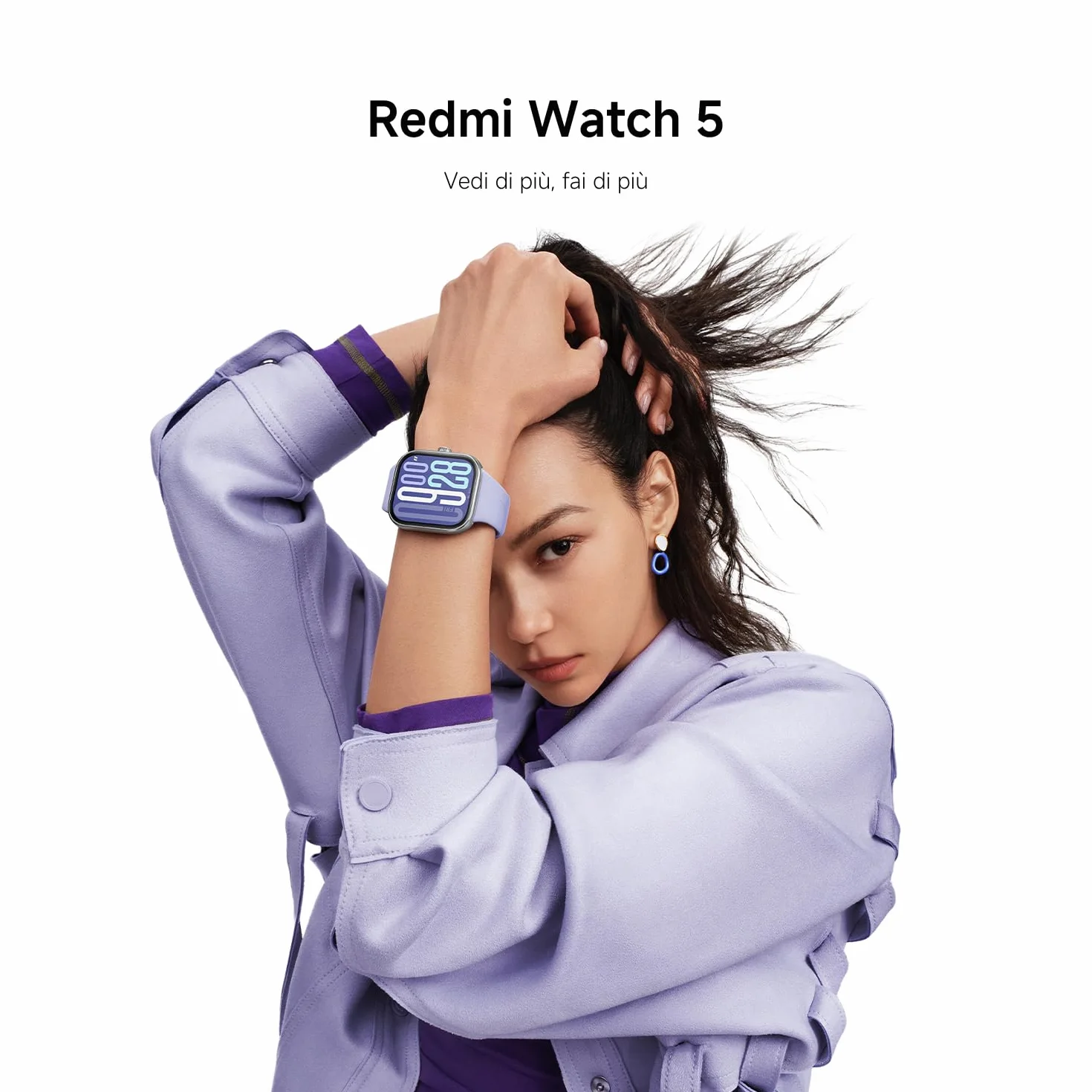 XIAOMI Redmi Watch 5, Smartwatch con display AMOLED 2.07", Chiamate Bluetooth, Autonomia 24 giorni, Resistenza Acqua 5 ATM, Monitoraggio Frequenza Cardiaca e SpO2, Sistema GNSS integrato, Nero