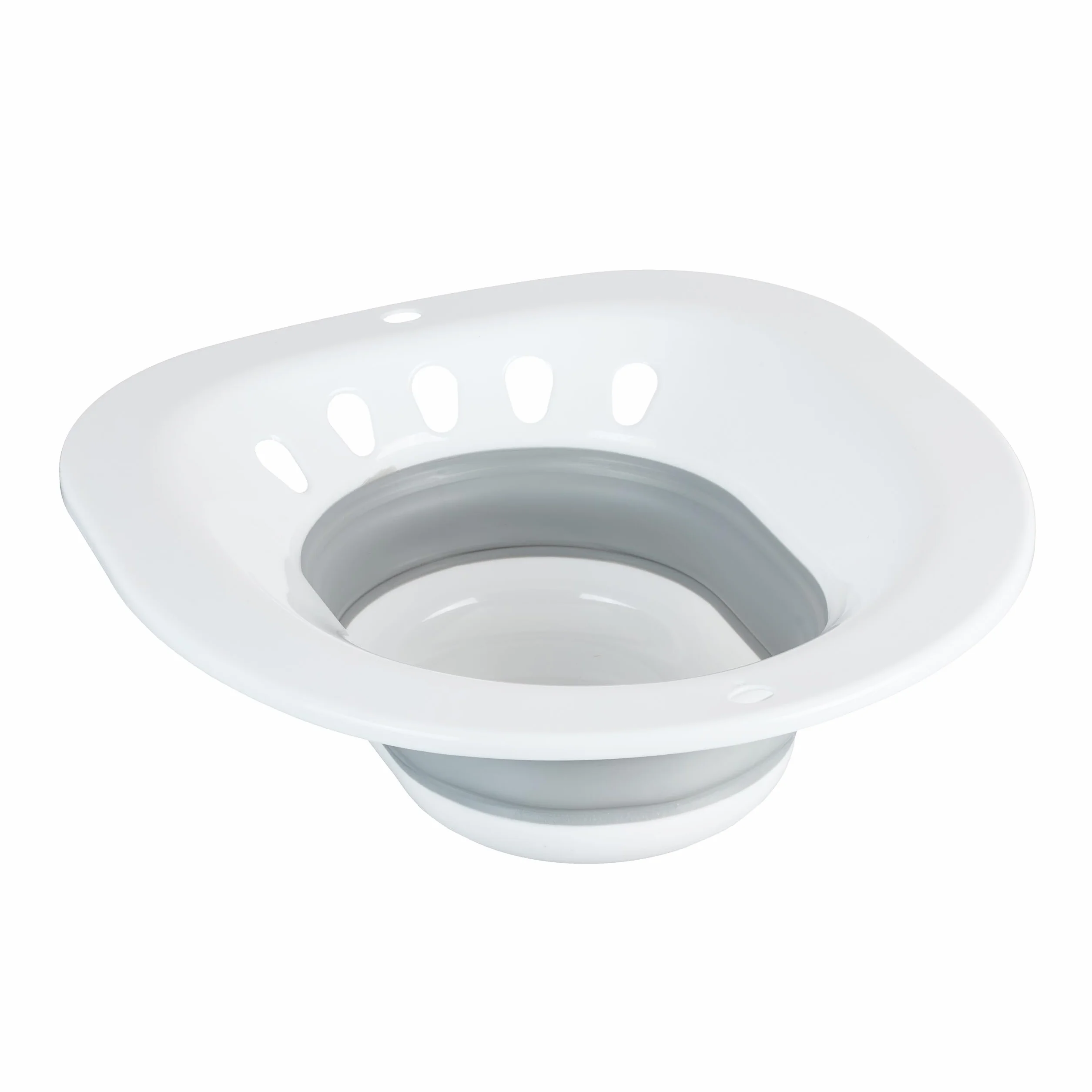 Relaxdays Bidet Pieghevole per WC, 12 x 36 x 39 cm, Igiene Intima, Plastica, Bianco/Grigio