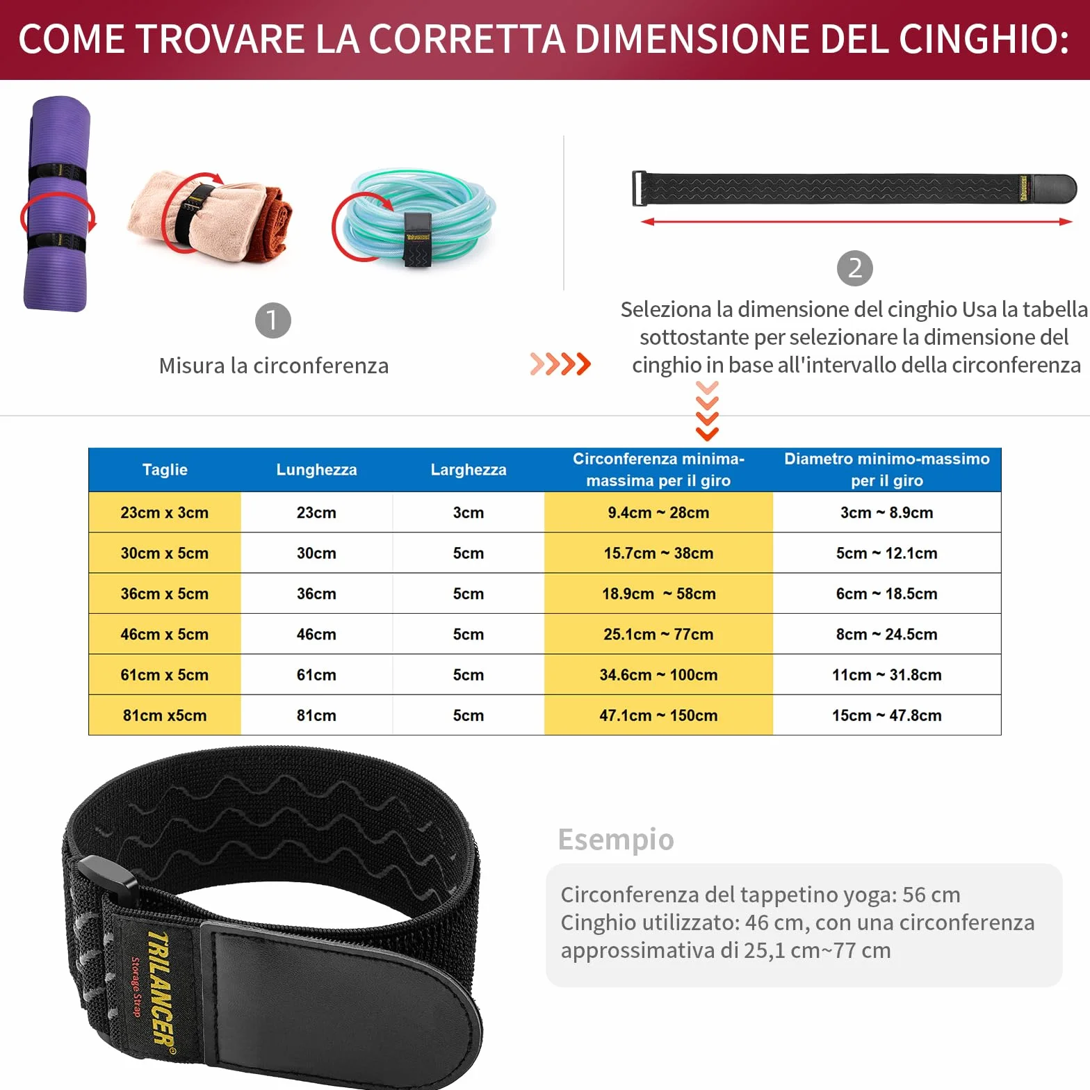 Trilancer Cinghie Elastiche Antiscivolo 30x5cm 8 Pezzi Cinghie a Strappo