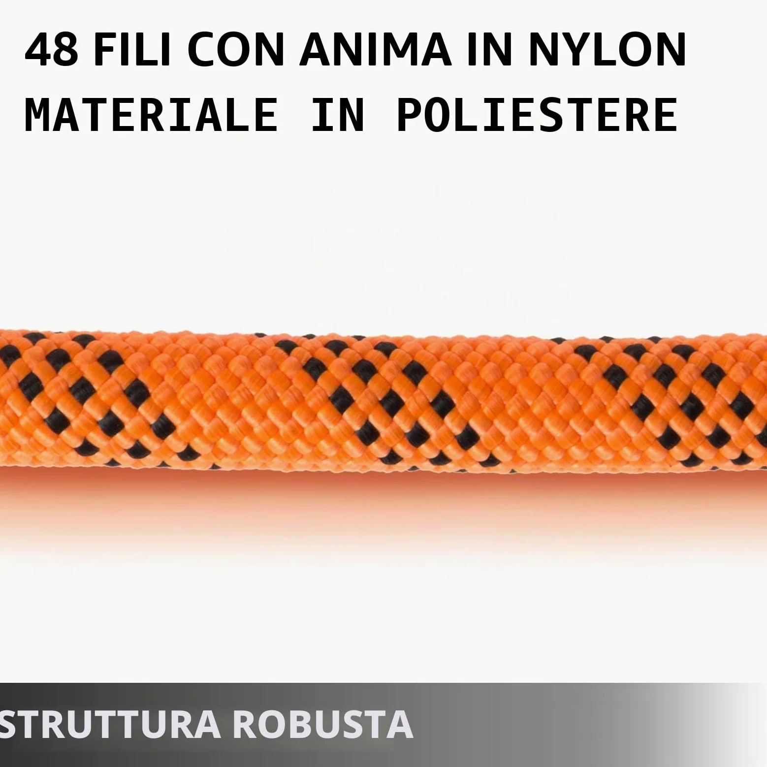 VEVOR Corda in poliestere a doppia treccia da 14 mm 61 m di corda in nylon, corda in nylon ad alta resistenza per potatori, giardinieri, marinai e attività quotidiane
