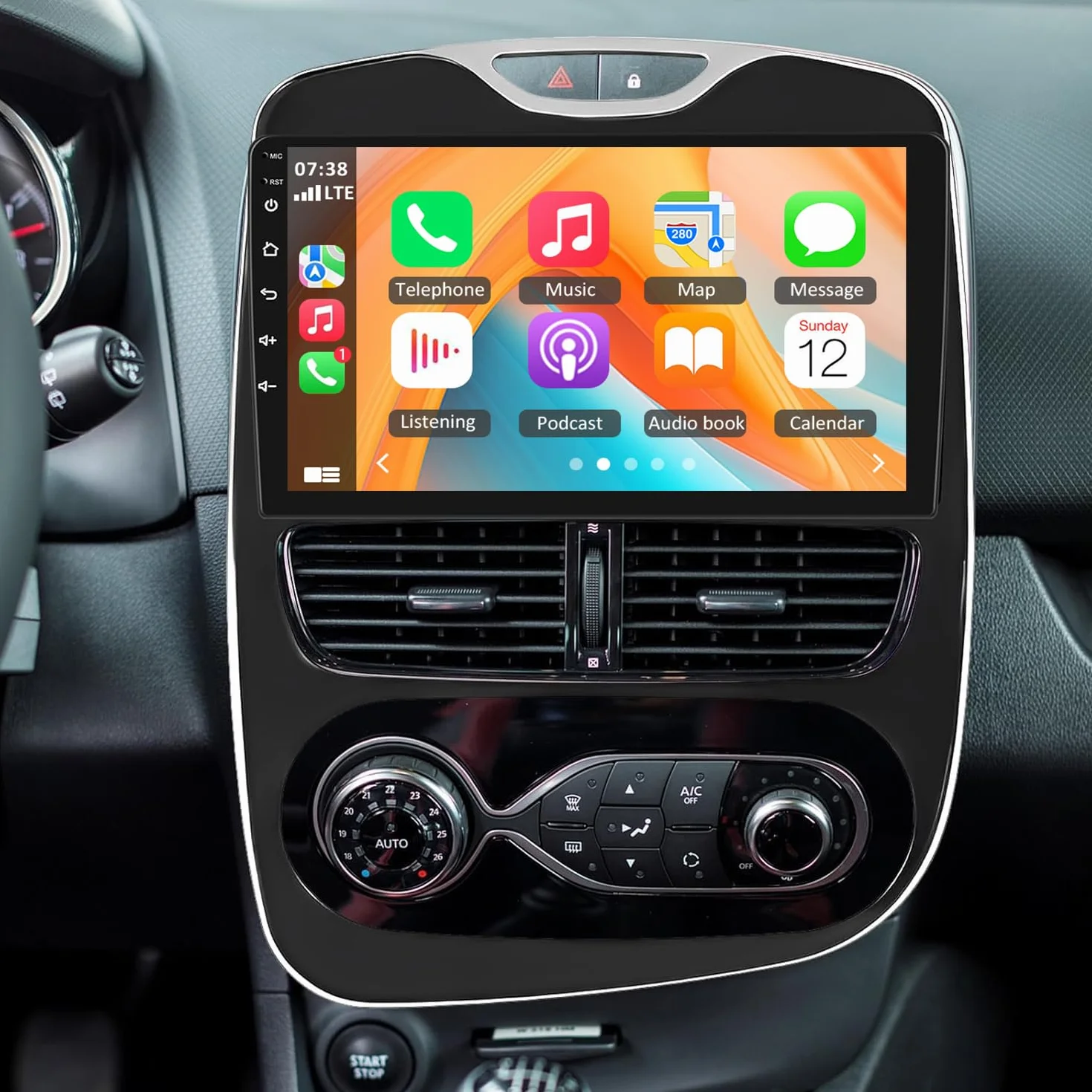 Autoradio per Renault Clio 4 2012-2019 Auto Navigation Bluetooth 9 Pollici Android 13 per Carplay Android Auto Navigatori con Auto Navigatore GPS WiFi FM RDS SWC,DSP + Mic