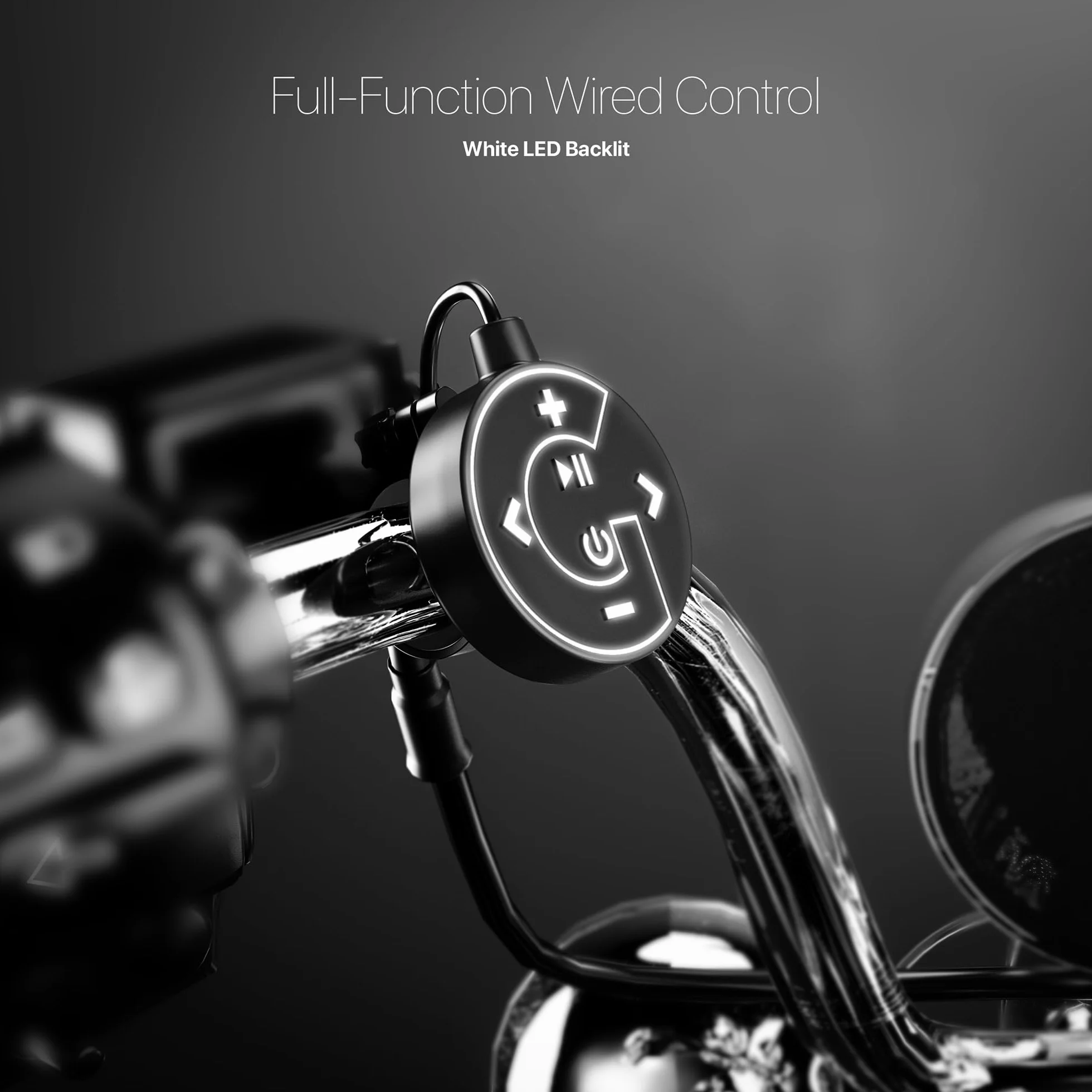 GoHawk Altoparlanti Bluetooth per moto con anello LED, sistema stereo impermeabile da 4 pollici, amplificatore integrato con lettore audio musicale w/USB AUX per Harley ATV Scooter 4 ruote, AJ4-Halo