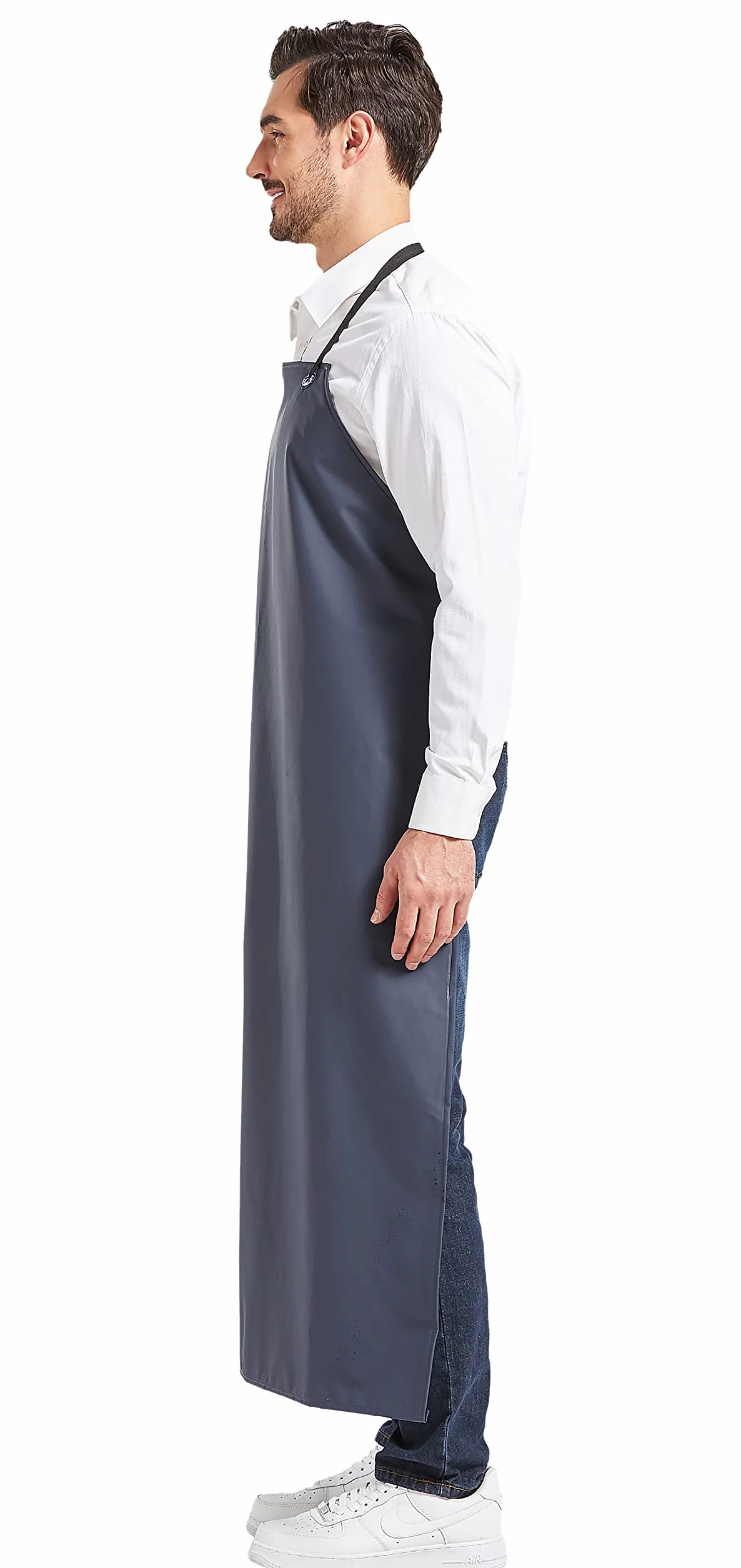 Nanxson Grembiule impermeabile in PVC con coulisse regolabile sul collo e cintura in vita Grembiule resistente alle sostanze chimiche per la pulizia e il giardinaggio
