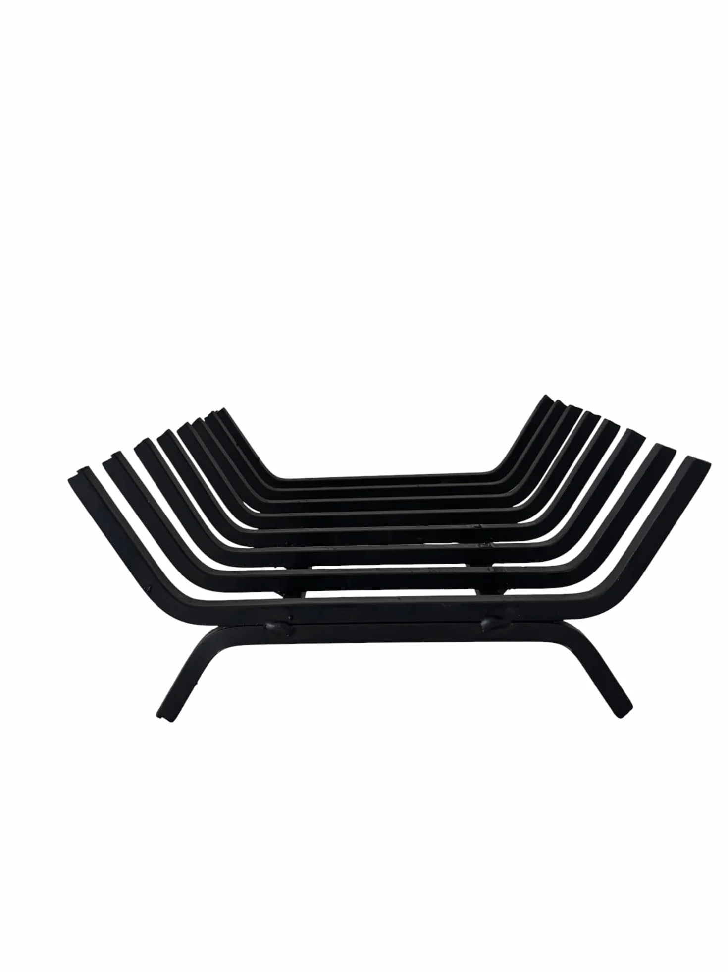 GREGORIOSTORE Portalegna in Ferro per Camino, 40x35x16 cm, Nero, Struttura Robusta 12 mm, Made in Italy