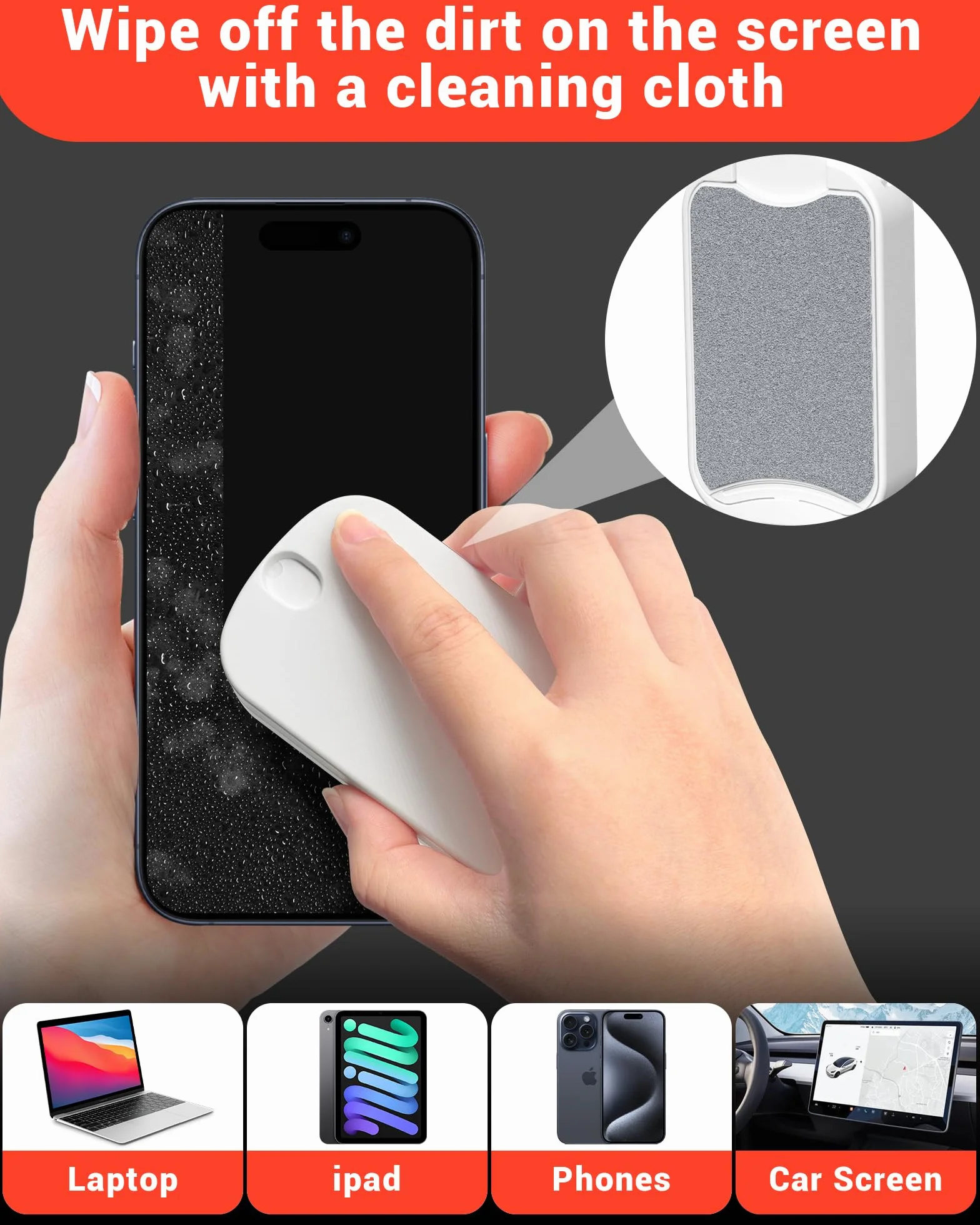 Kit per la pulizia dello schermo, per telefoni cellulari, computer portatili, iPad, monitor, pulisci schermo auto, spazzola per la pulizia della tastiera con estrattore per chiavi, composto da spray