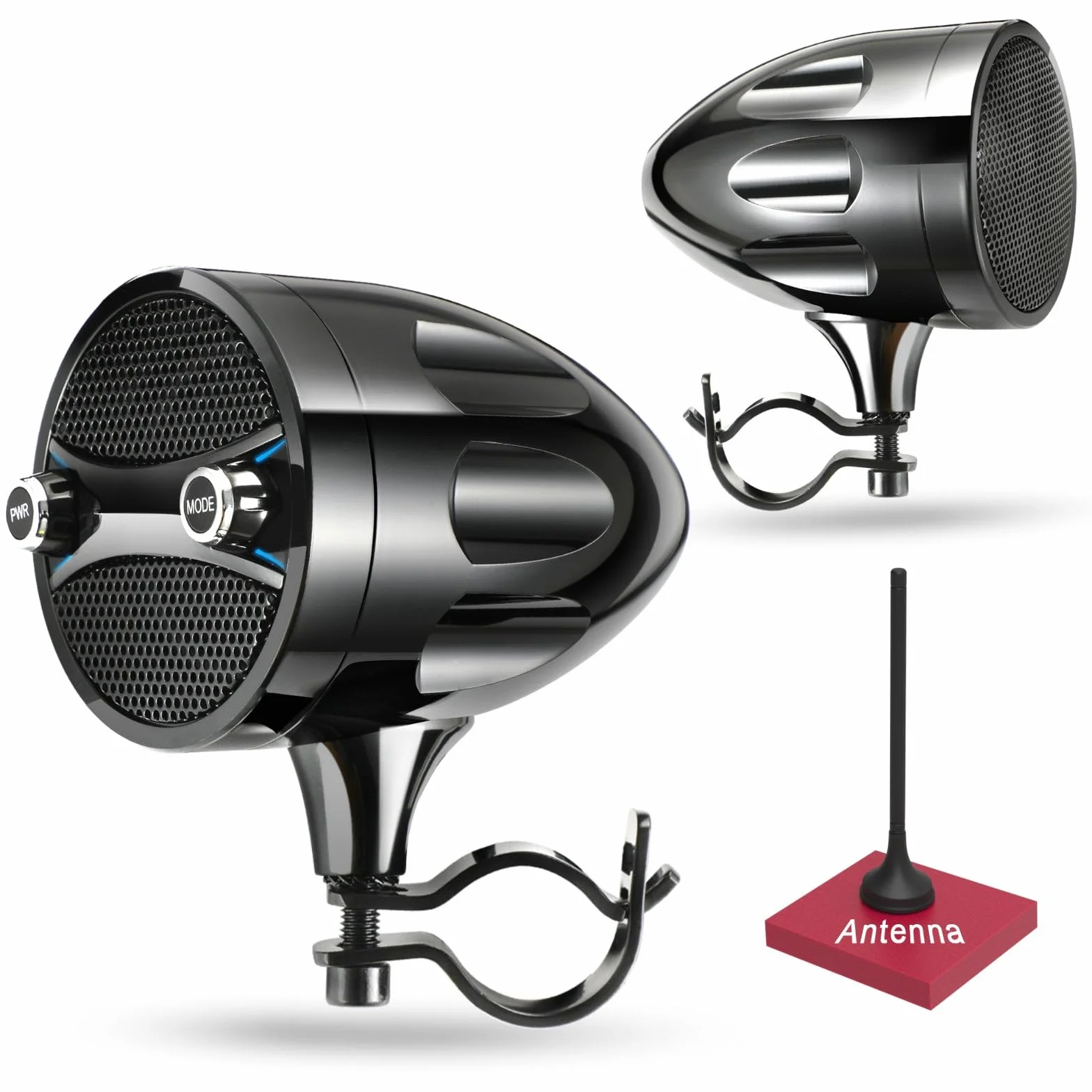 KSPEAKER S7 Metal Motorcycle 7/8-1.25 Inch Handlebar Bluetooth Speakers Audio System Built-in Amplifier, 3 Inch Waterproof Radio Mp3 Player, ATV Motorcycle, Scooter Bike,12 Volt Vehicle (Black)