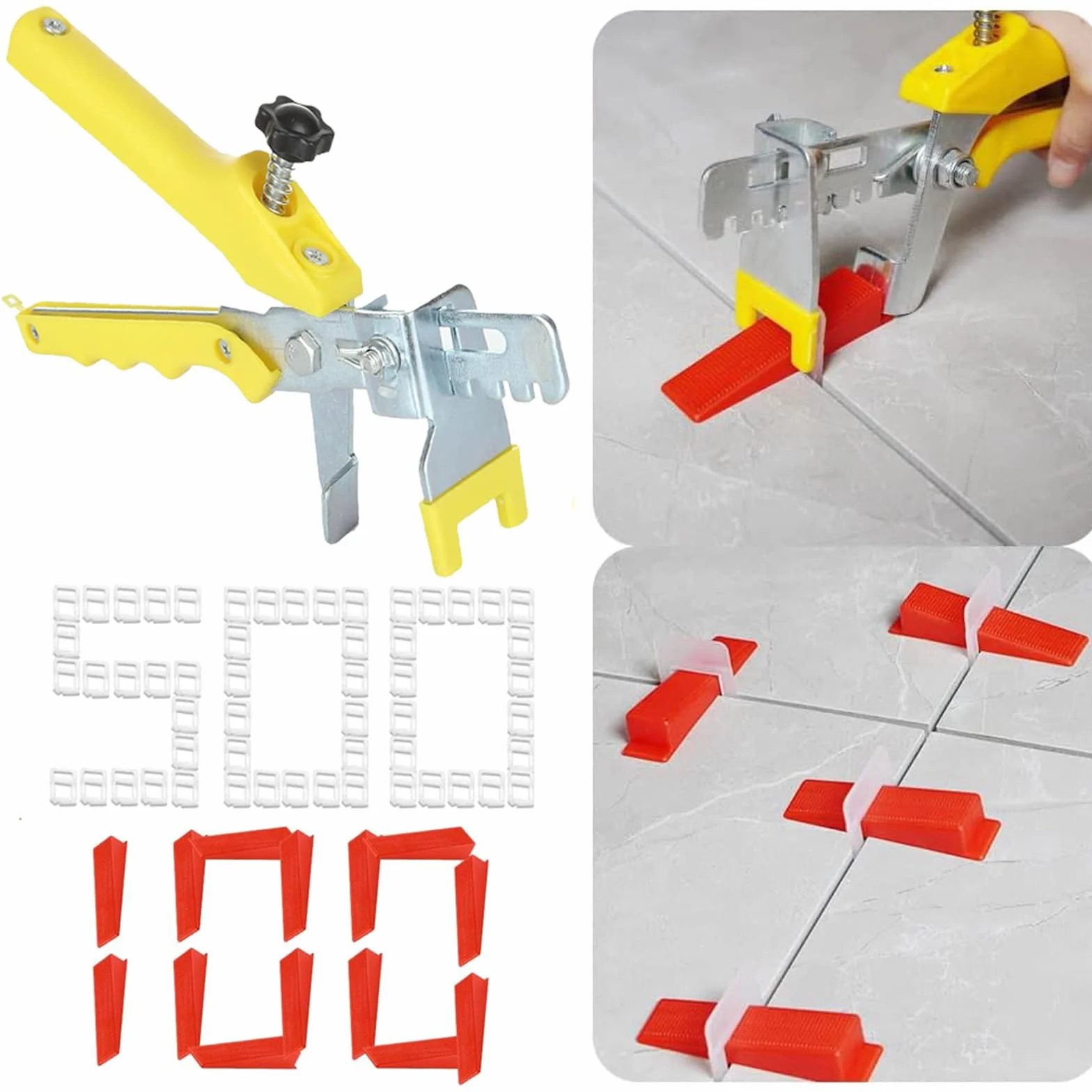 SENENQU 601 Pezzi Distanziatori per Piastrelle 1,5 mm, Cunei con Pinza Regolabile, Kit Livellamento per Pavimenti e Pareti