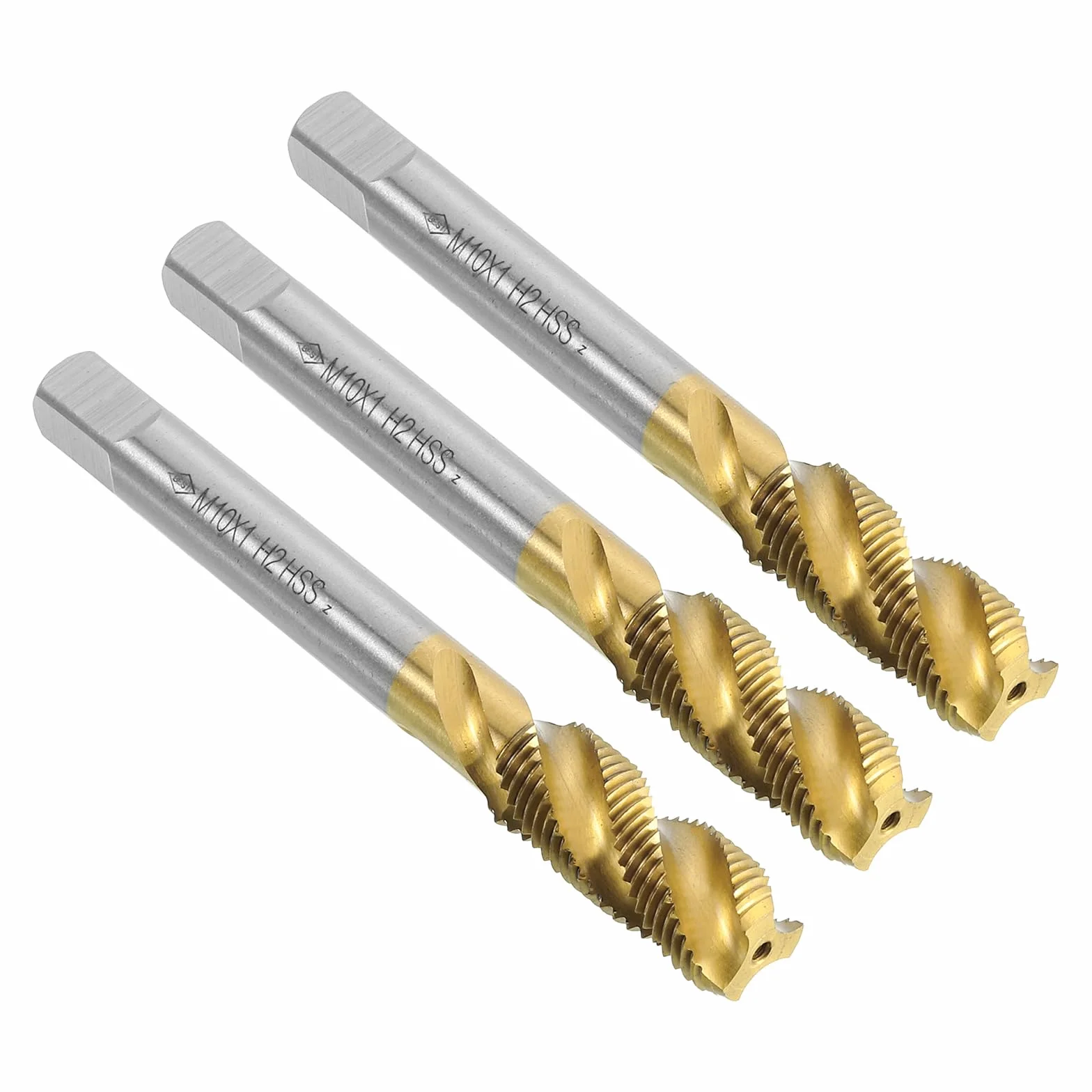 QUARKZMAN 3Pz Maschi A Filetto Spirale, M10 x 1 H2 Maschio Per Filettatura, Rivestimento In Titanio Acciaio Ad Alta Velocità 6542 Utensili Per Filettatura Per Macchinisti Riparazione