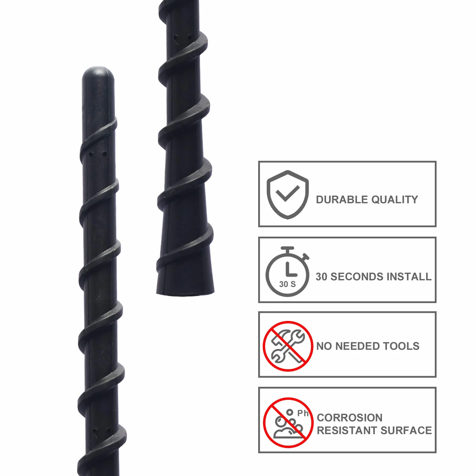 Antenna per moto corta 17,8 cm compatibile con Harley Davidson Tour Electra Road Glide Trike Ultra Classic 1989-2021 | in gomma morbida | progettata per una ricezione radio ottimizzata