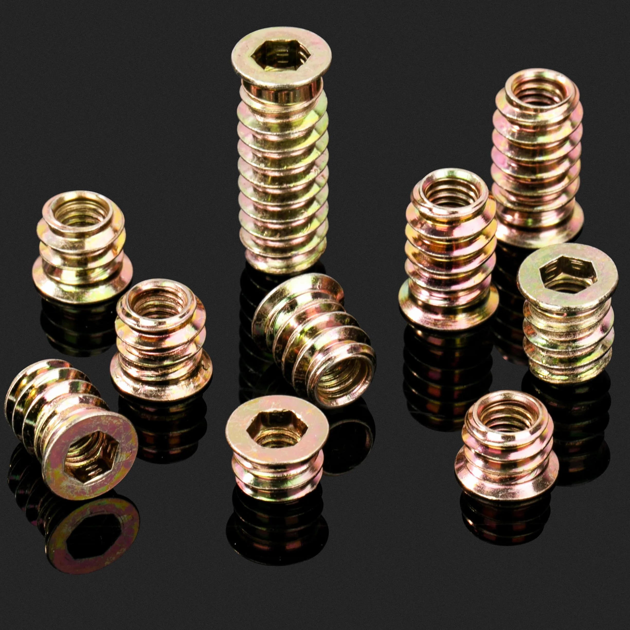 Boccole Filettate M4 20 Pezzi Inserti Filettati in Acciaio Zincato M4x10mm