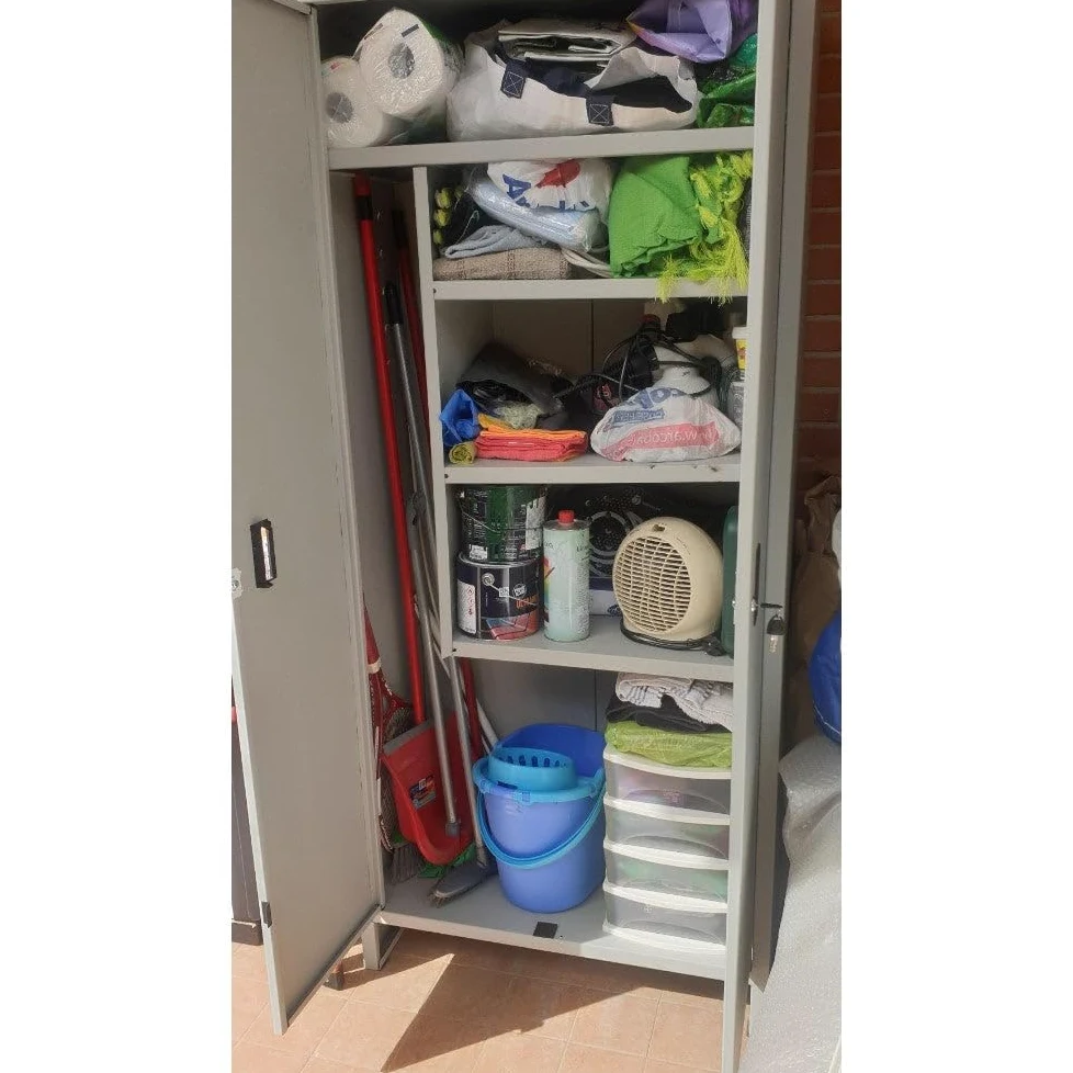 Armadio portascope da Interno in Metallo con Serratura - 60x40xH180 cm