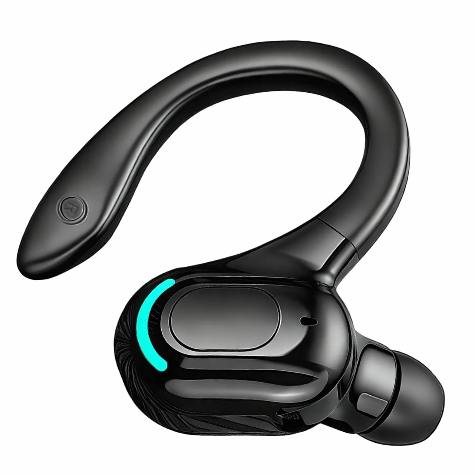 Auricolare mono Bluetooth wireless, durata della batteria di 20 ore, kit vivavoce V5.2 con microfono con cancellazione del rumore per Android, PC, ufficio, sport, auricolare rotante a 360°