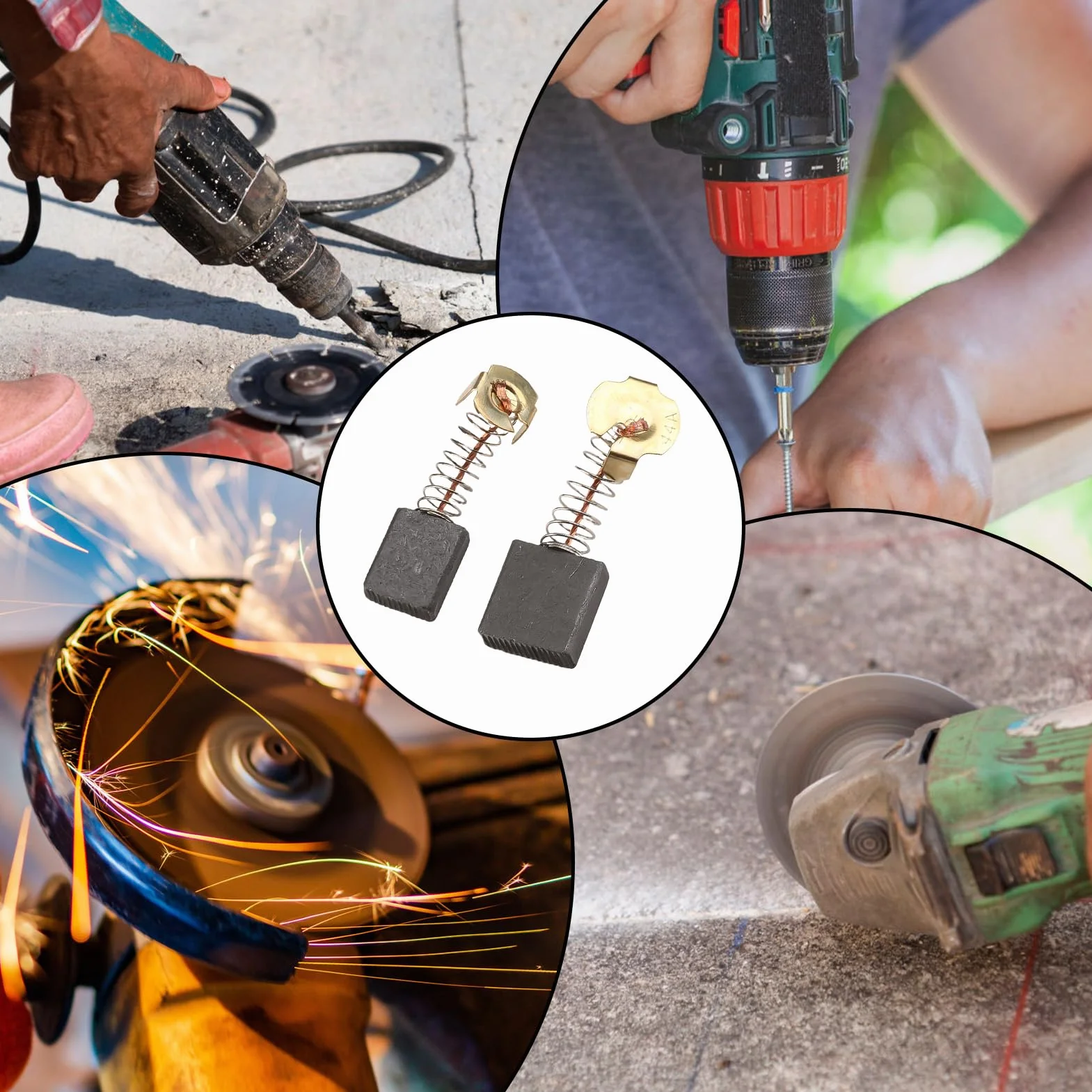 Spazzole di Carbone Set 30 pezzi per Utensili Elettrici, Motori, Dimensioni multiple, Nero e Rame