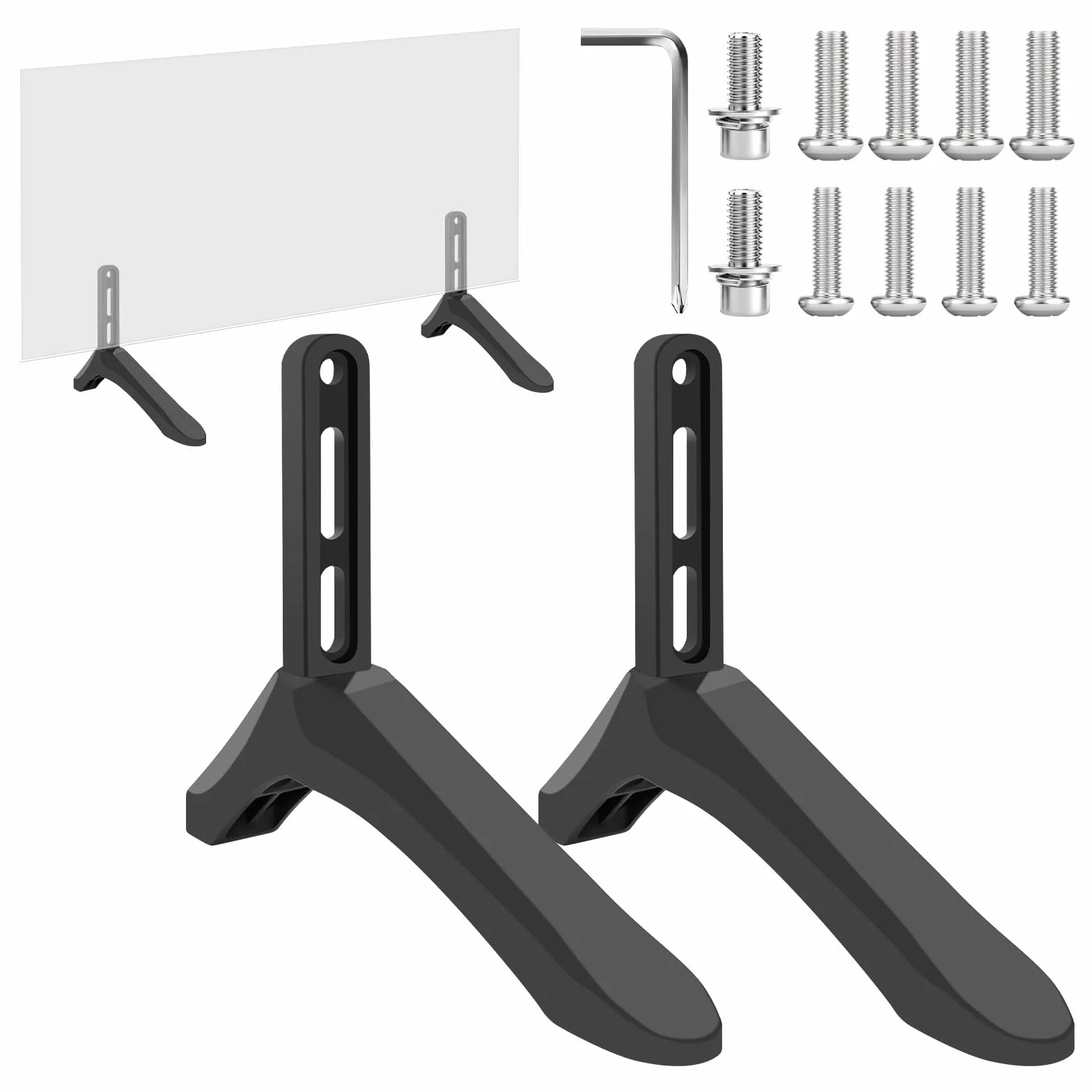 Supporti per TV, supporti universali per TV per televisori da 32-65 pollici, piedistallo stabile, coppia di piedi per TV piatta curva Smart TV LCD LED supporto per TV TCL